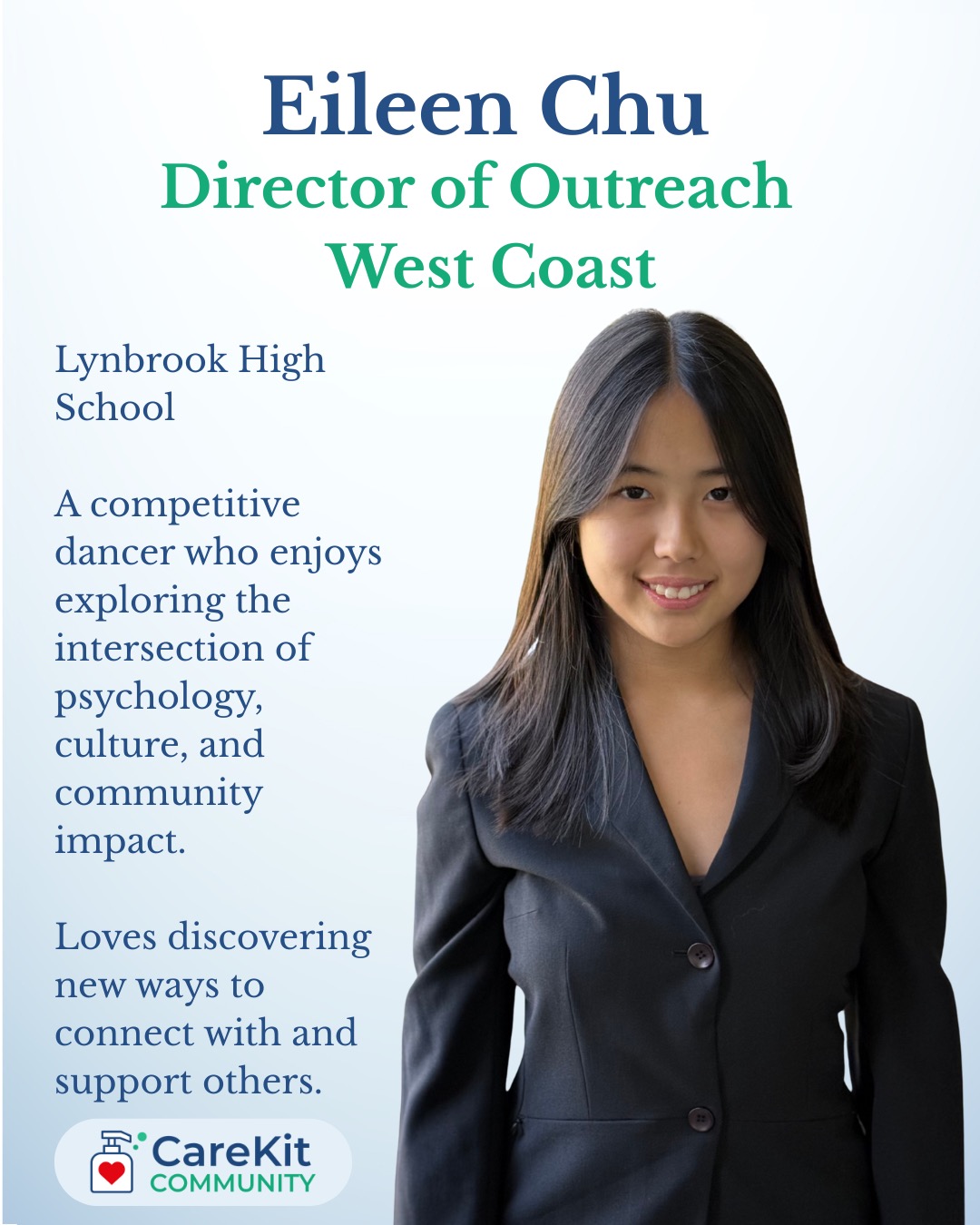 Introducing Eileen Chu as our Director of Outreach, West Coast! #nonprofitlife #students #hygiene #volunteer #volunteering #nonprofitsofinstagram #highschoolopportunities #leadershipdevelopment