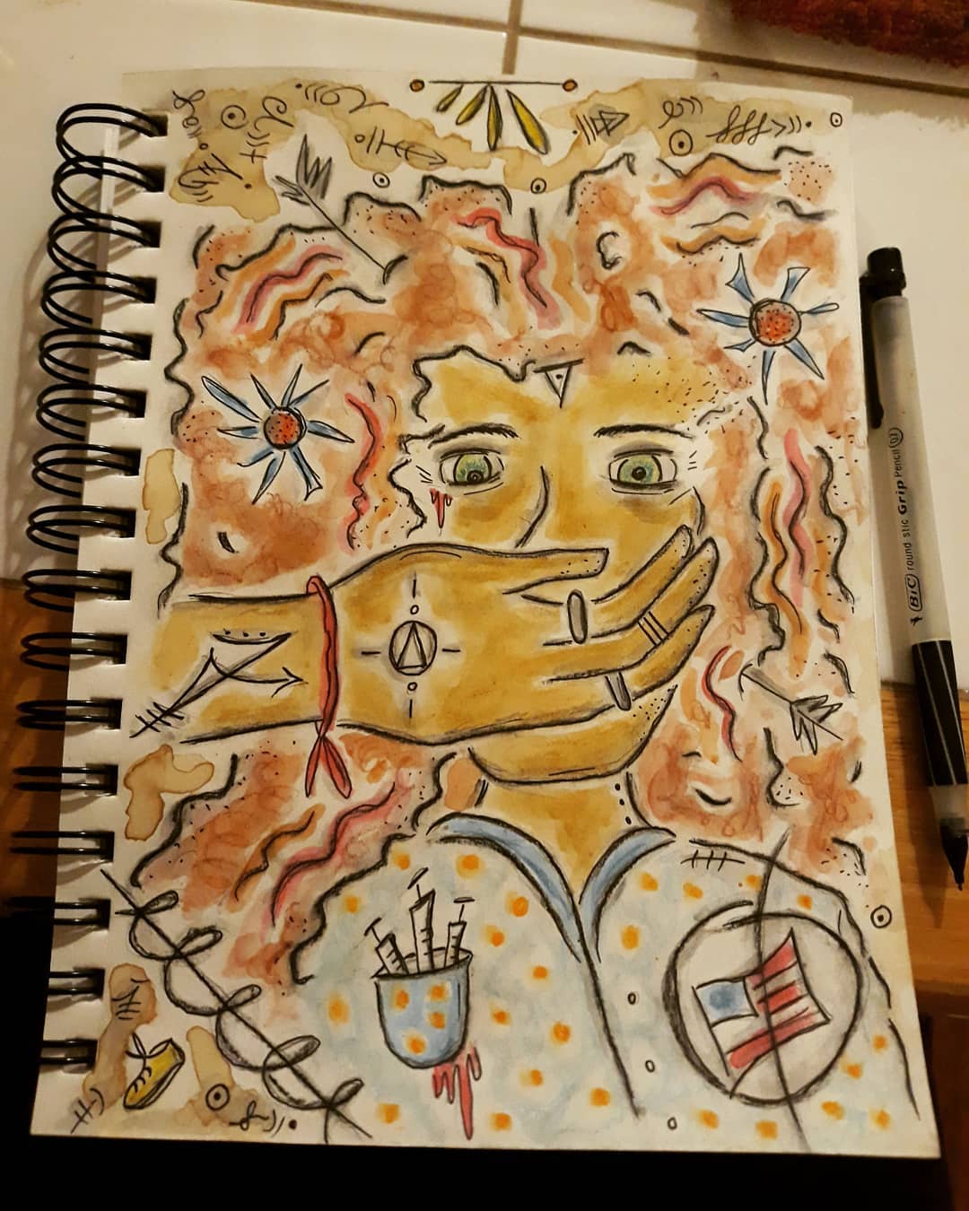 "When Silence Speaks" These are #TheQuarantineChronicles #art #staining #drawing #sketch #doodle #sketchbook #sketching #watercolor #artwork #artistsoninstagram