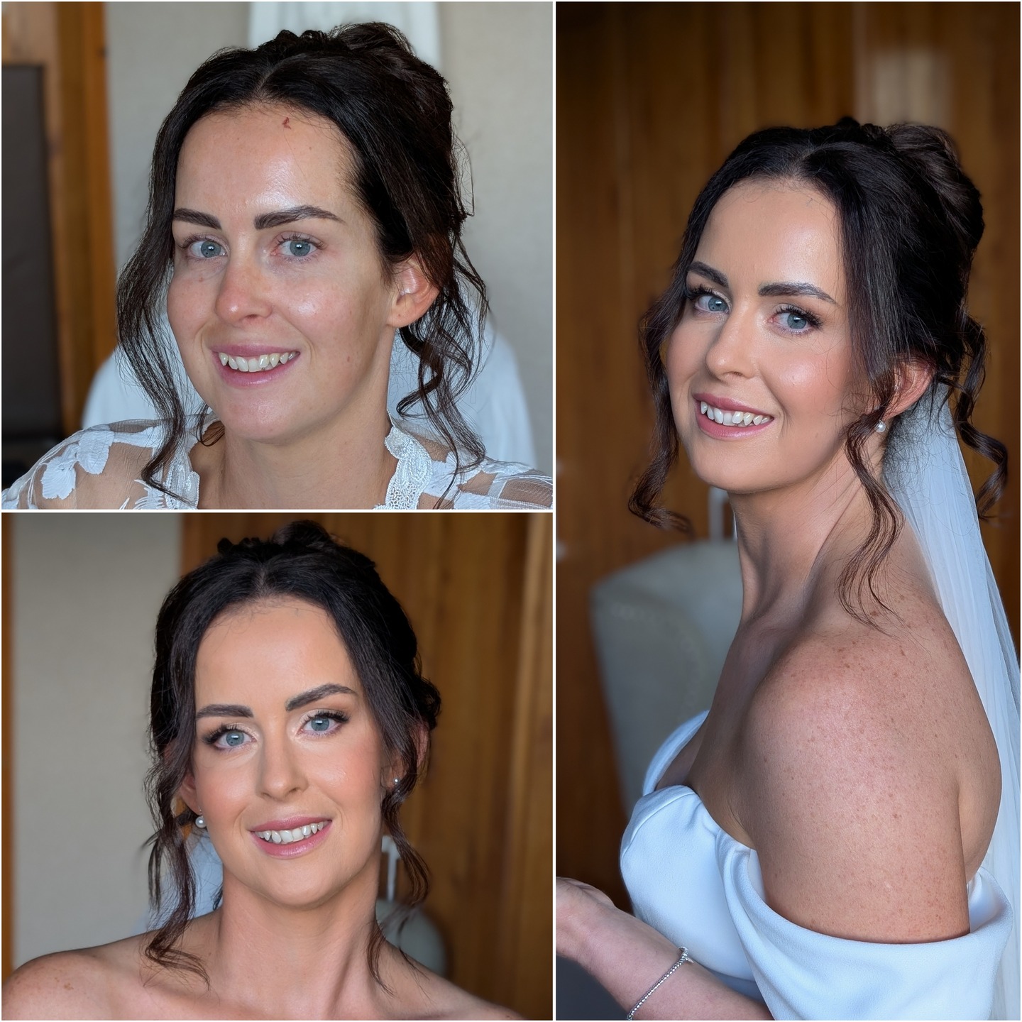 Natasha
@natashajwills looking absolutely stunning.
Makeup was a soft glam look, my take on it, every MUA will have a slightly different version of looks but Natasha was super happy with my previous Brides styles where they have slightly more makeup and more eye makeup. This isn't a heavy makeup style it still looks like Natasha, no harsh lines everything really blended and that bridal glow I love to create.
Lots of lovely skin prep, with layers of cream and powders products with a medium to full coverage foundation base which I mixed, soft dimension and sculpting with a radiant glow. The requests were a glowy finish and eyelashes as she wanted definition on the eyes with the lashes. Champagne soft shimmers on the eyes, a subtle pink lip and ta da!
For the hairstyle she loved a style from a Bride online, I was able to hunt down the wedding & get the different angles so we could chat about it on the day. We tweaked it to suit Natasha & created this mid height twisted updo/ bun/ pile up/ french twist style which is so popular.
Natasha's lovely Google Review
Hannah was absolutely amazing as my hair and makeup artist for my November wedding. She was so lovely, friendly, and genuinely caring, and from the moment I met her she made me feel completely at ease. Hannah is incredible at what she does and made me feel truly amazing on my wedding day.
She went above and beyond by stepping in the day before my wedding and somehow managing to accommodate me despite having other commitments, which I will be forever grateful for. The initial phonecall I had with Hannah made me feel like I knew her for years, she was so lovely and genuinely went out of her way to check I was ok and to help me get everything in place to make sure I was fully prepared for the day after. On the day itself, she even helped me get ready, which meant so much and really helped keep everything calm and stress-free.
I honestly couldn’t recommend Hannah enough — she was an absolute lifesaver and such a wonderful part of my wedding day.
Reviews like this make me so happy. Thank you for Natasha.
working with @michelle_ley_photography @northsummitphotofilm & @mercedeshayward on Bridal party