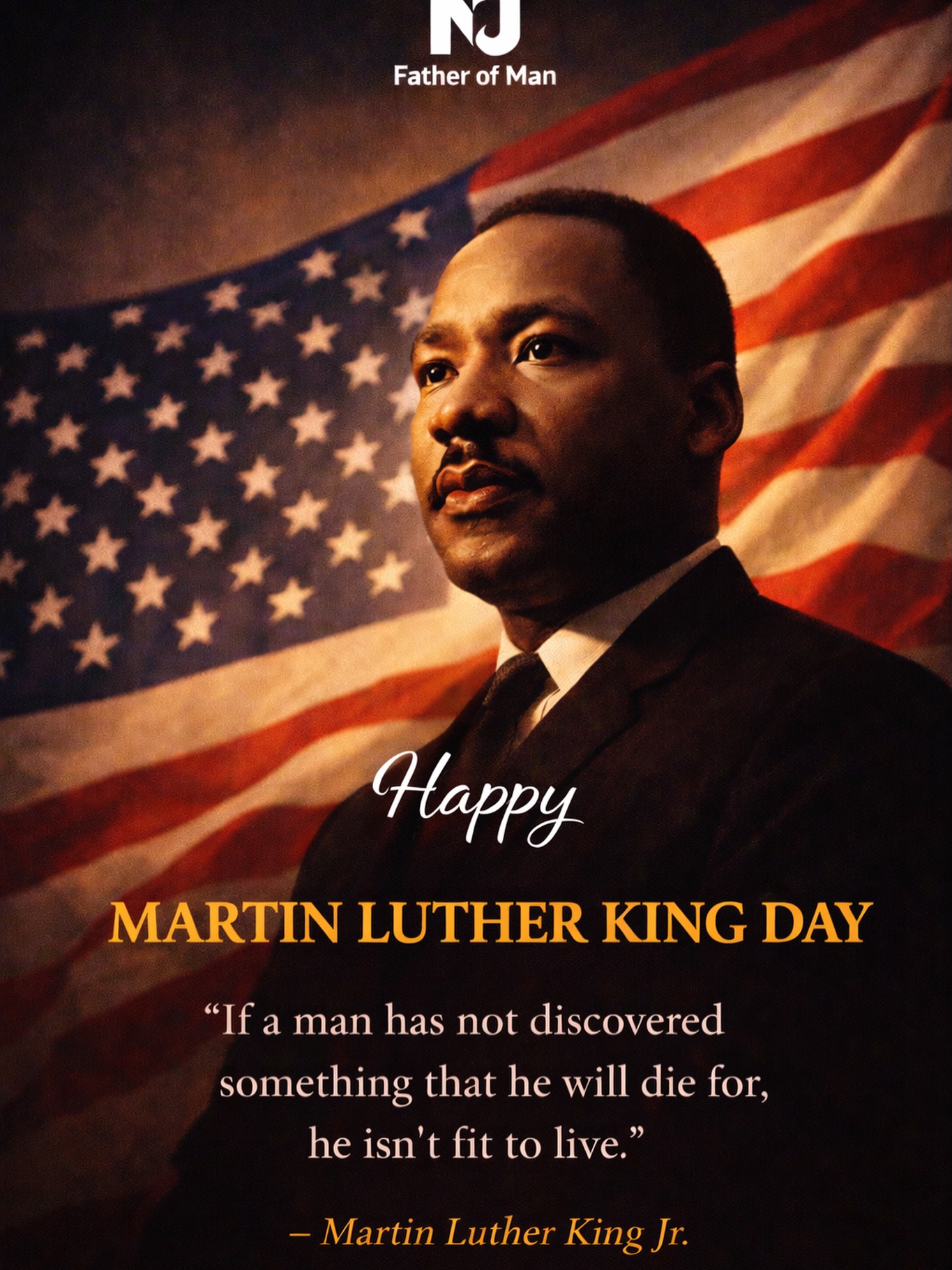 Happy Martin Luther King Day.
A man is not defined by comfort.
He is defined by conviction.
Dr. King stood for something greater than himself.
Justice. Dignity. Truth.
Every generation needs men willing to live—and die—for what is right.
That is how nations change.
That is how fathers lead.
— Father of Man