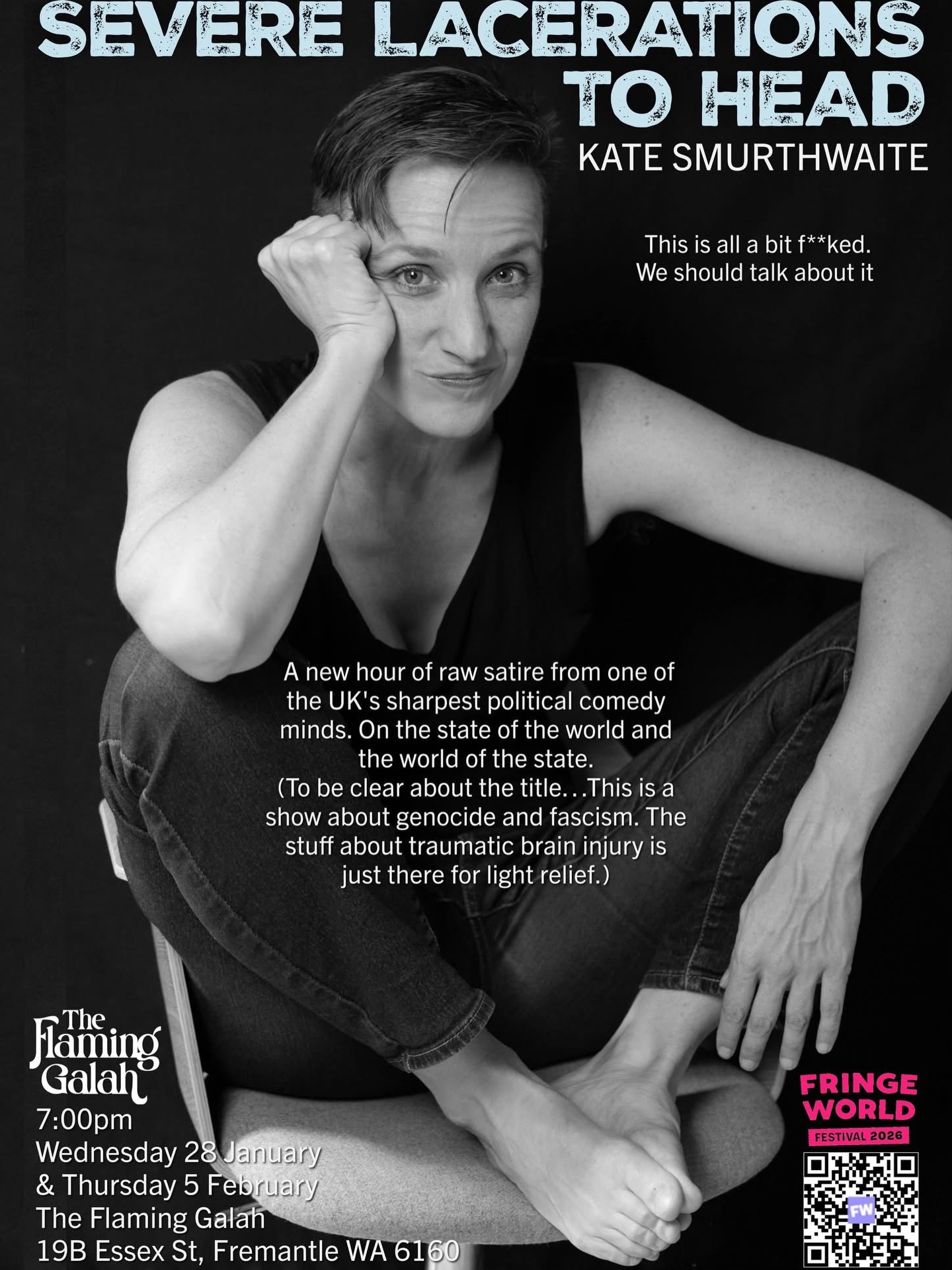 Show opens at @fringeworldperth on Weds at @theflaminggalahfreo in Fremantle. Grab tickets now. See you there xxx