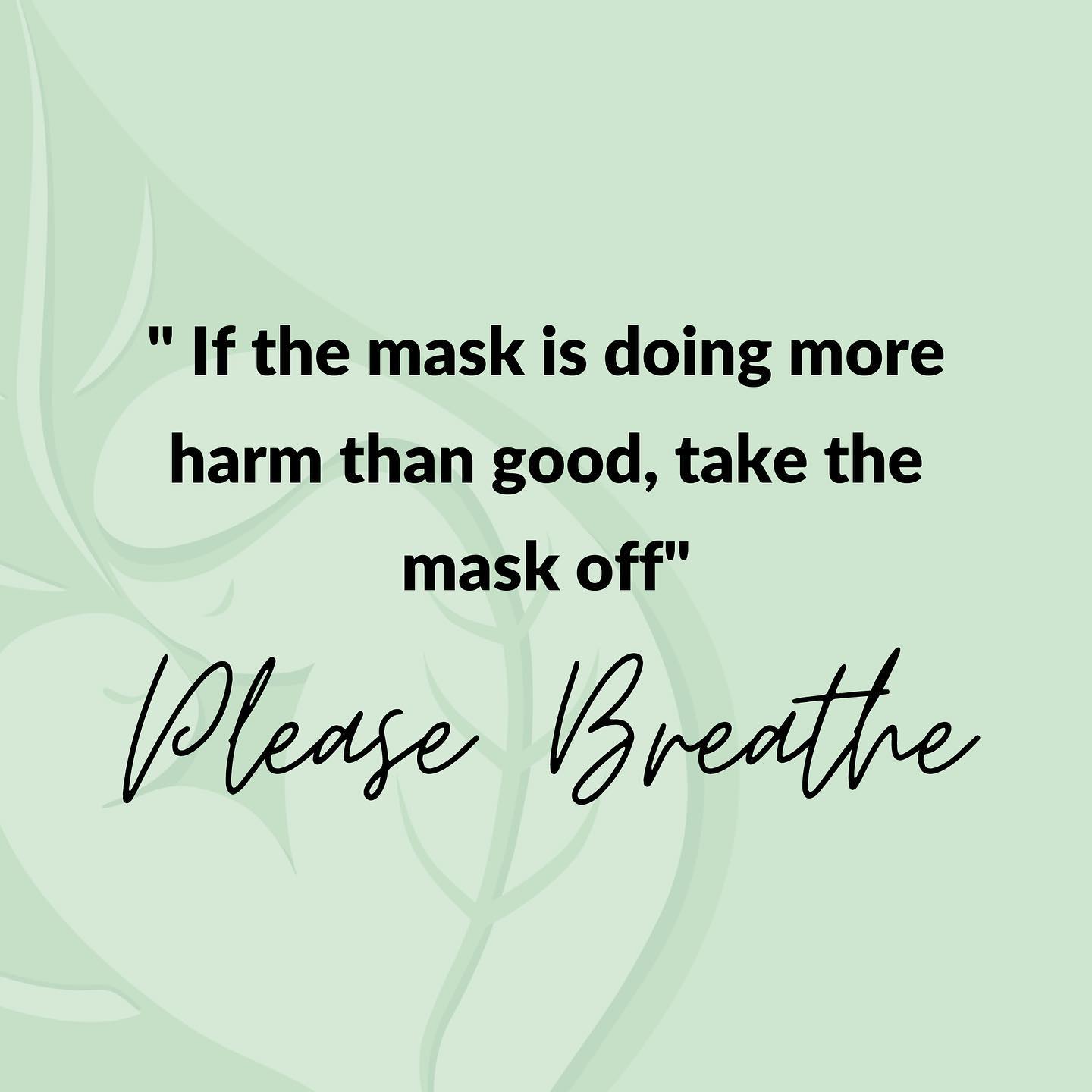 This is heartbreaking to even need to write but in the past few days, I have had patients walk into the clinic struggling to breathe while wearing a mask. Unfortunately, these people have felt the social pressures of wearing a mask, even if it is doing more harm to their health 💔
Because I've had to have this conversation in the clinic, I also wanted to share this here for anyone who needs to hear it or show it to their loved ones.
If you are an asthmatic, have any respiratory conditions, have physical or emotional trauma where wearing a mask is triggering, have anxiety, are hard of hearing, or have any other medical condition / symptoms where wearing a mask is more harmful than helpful towards your health, you don't need to wear a mask!
You do not need a medical certificate to exempt yourself from wearing a mask. If you feel scared, maybe have your ventolin or anti-anxiety medications in your pocket for some extra security. No matter the potential judgement you may face, at least know that you are prioritising your health and that it isn't a selfish thing to do! ♥️
Be kind, breathe easily, and send this message to anyone who needs to hear this! ✨