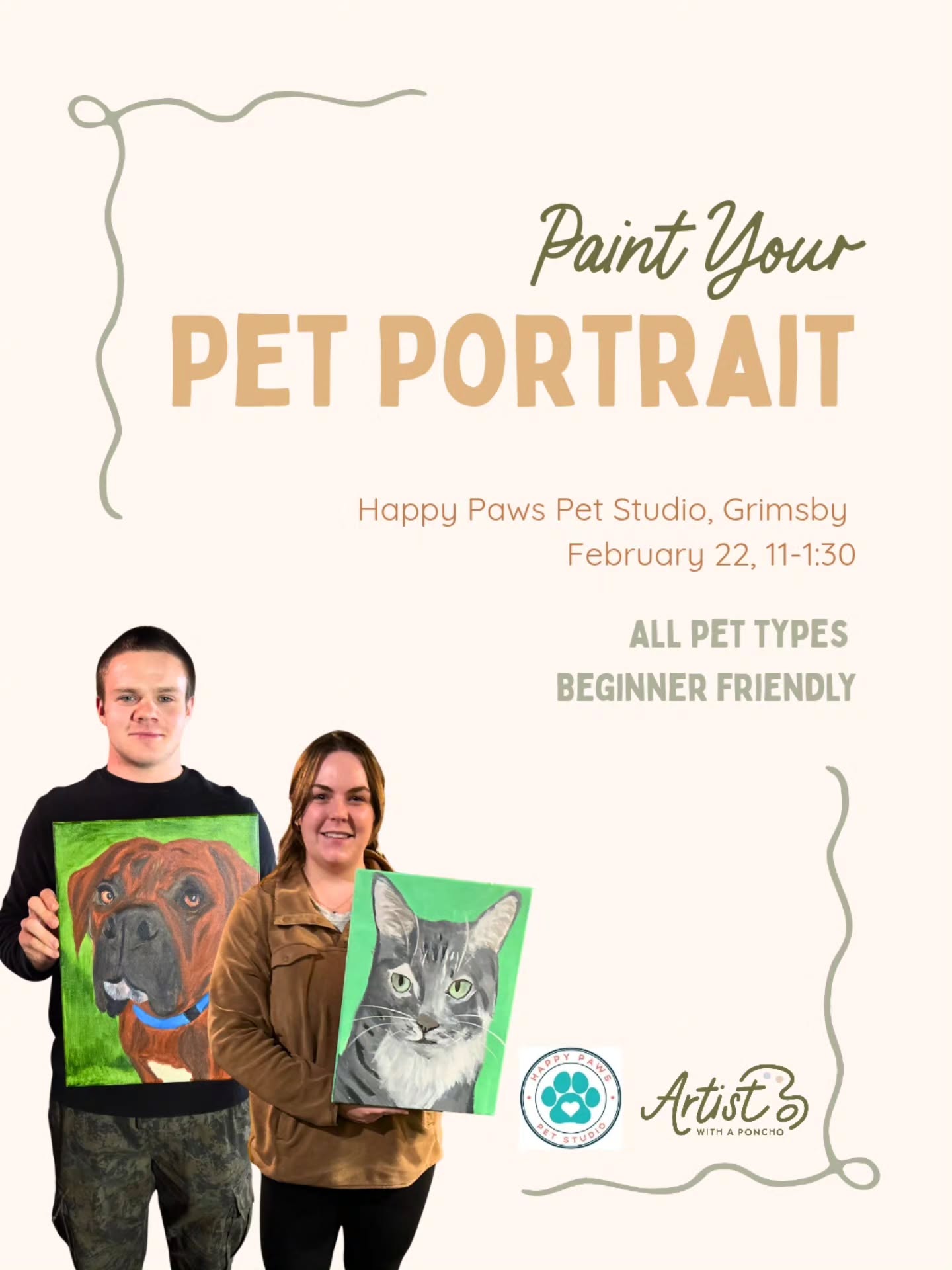 So excited to be hosting a Paint Your Pet Portrait with @happypawspetstudio ! Come hang out and paint your bestie π’π±πΆπ
Tickets available through link in bio! π