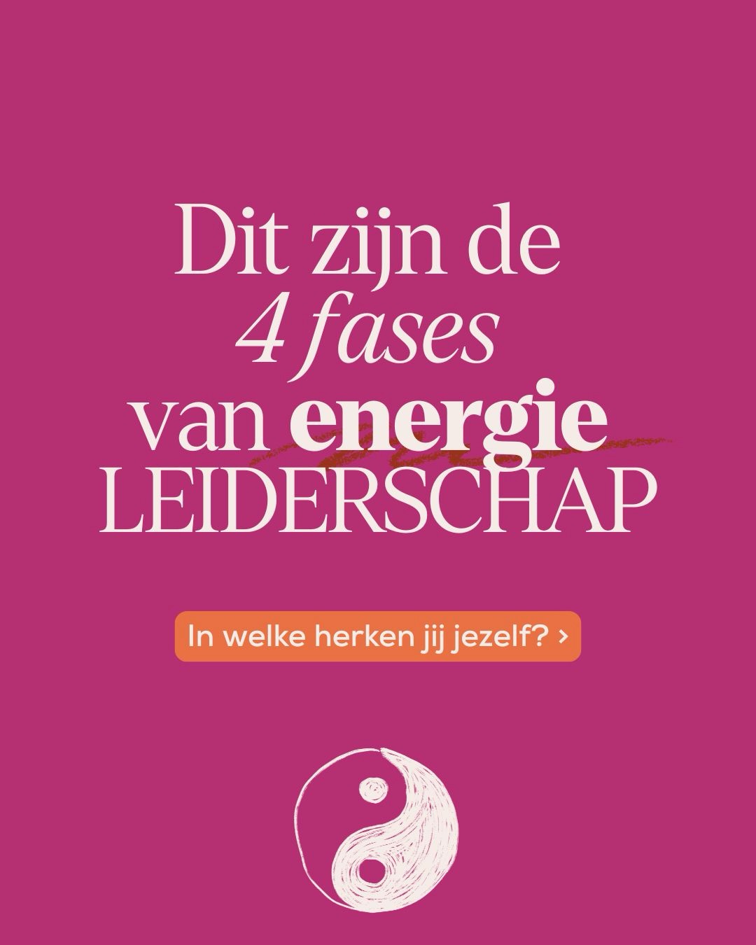Dit voelde bijna als een afstudeerscriptie haha, maar is zo belangrijk om te delen, zodat je met de juiste stappen aan de slag gaat voor high on life energy ❤️🔥
In de afgelopen jaren heb ik met honderden vrouwen gewerkt aan persoonlijk leiderschap en energie 🙌
Steeds opnieuw zie ik hetzelfde patroon terug:
Energie ontwikkelt zich in fases.
Dit zijn de 4 fases van energie-leiderschap die ik zie: in welke herken jij jezelf?
Luister podcast aflevering #71 voor meer achtergrond en waar je in welke fase op wil focussen, voor meer groei in je energie.