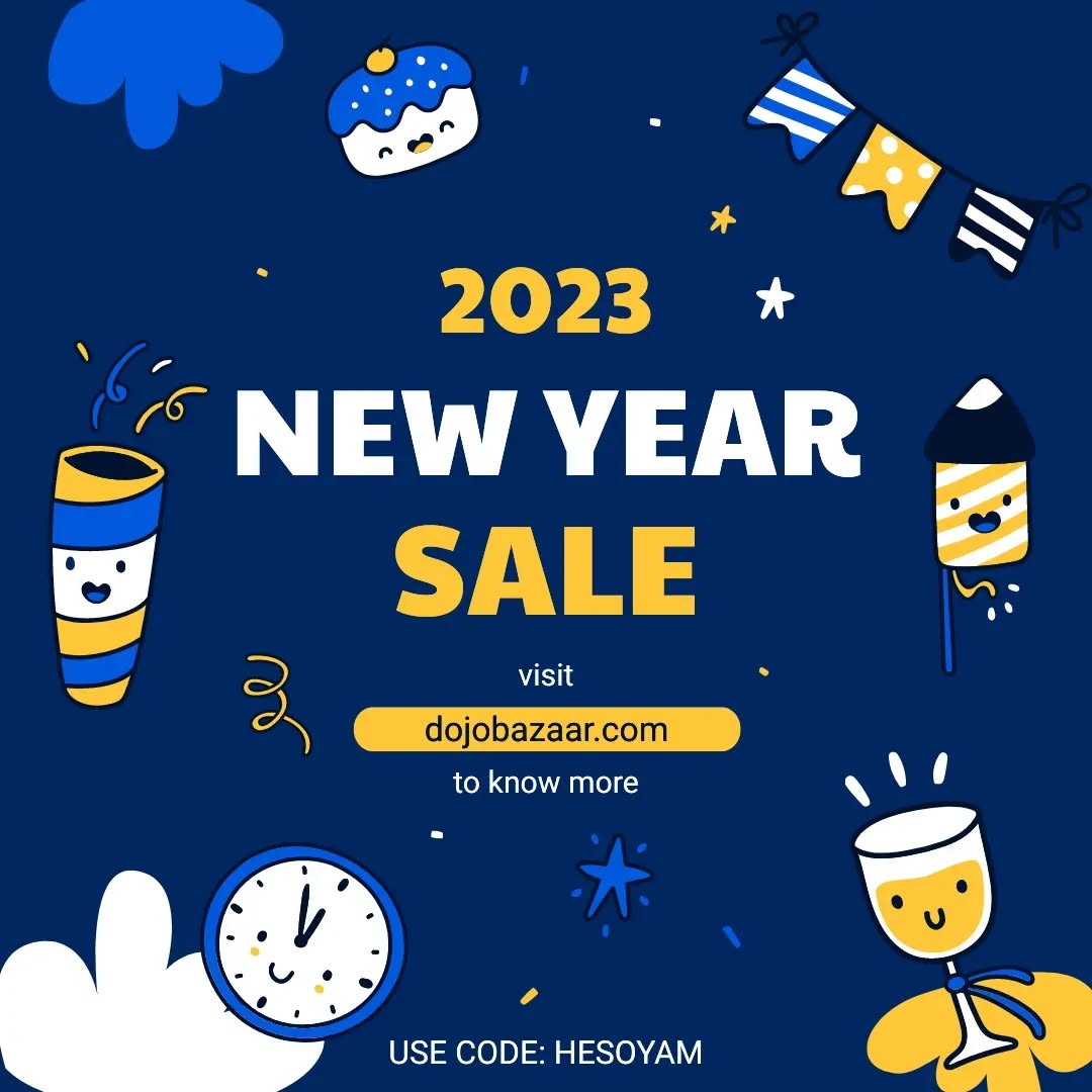 Let us ring in the new year together, praying for the best for everyone's health and well-being.
This new year, Dojobazaar will also feature a highly discounted deal on occasion.
Use code: HESOYAM
To avail your 60% off discount coupon on your new year's purchase.
New Year sale:
1st of January 2023
From:
12:00AM - 11:59PM
#newyearsale
#newyear2023 #newyeareve #shopping #sale #free #giveawayalertindia #giveawayalert #giveaway #messi #fifa #dojobazaarteam #dojobazaarsale #dojobazaar