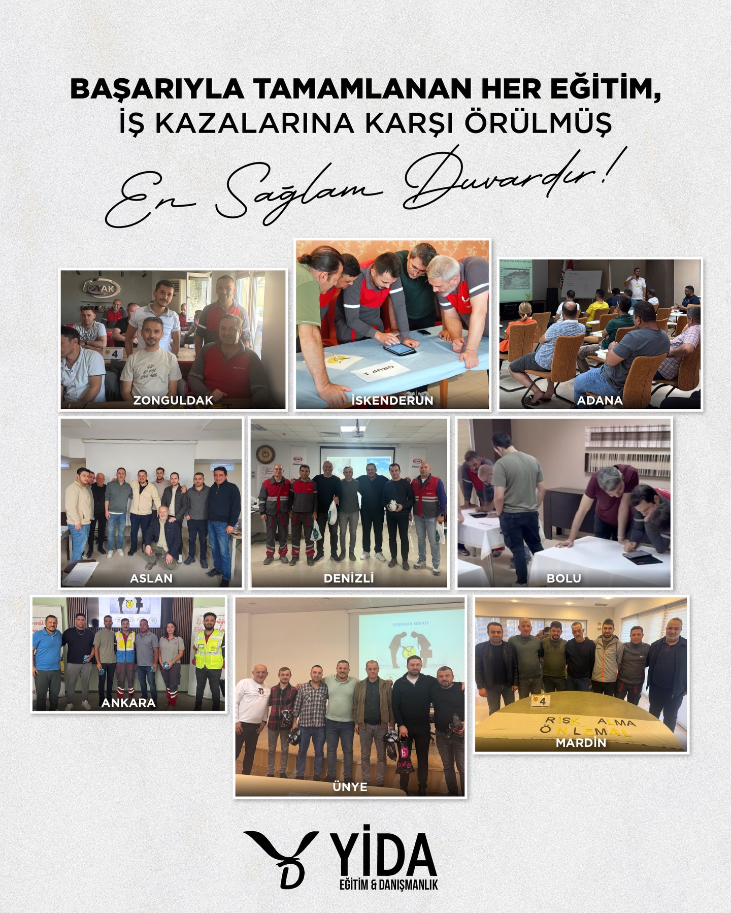 Güvenli bir gelecek, doğru eğitimle inşa edilir! 🧱YİDA Eğitim & Danışmanlık olarak Türkiye genelinde gerçekleştirdiğimiz eğitim maratonundan kareler. Güvenliği sadece bir kural değil, bir yaşam biçimi haline getirmek için sahadayız. Risk alma, önlem al! 👷♂️✨
#YidaDanışmanlık #İşGüvenliğiEğitimi #İSGTürkiye #GüvenliÇalışma