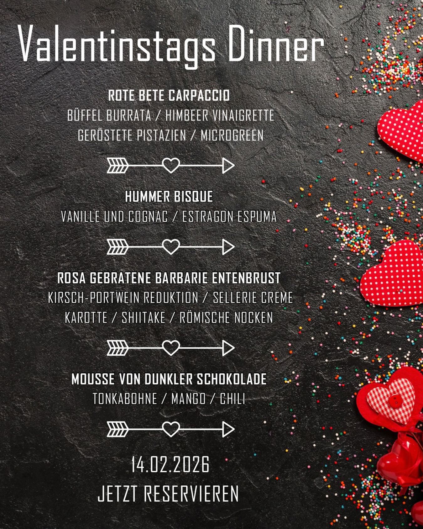 Ihr wollt keine Blumen & Schokolade. Ihr wollt unser Valentinstagsmenü! 💘
Reserviert euch & eurem Valentinstagsschatz jetzt einen Platz. - Telefonisch unter 0471/48364080 oder online auf www.pier6.de.
4 Gänge - 69,90€
Natürlich könnt ihr auch von unserer regulären Karte bestellen.
#bremerhaven #valentinstag #pier6