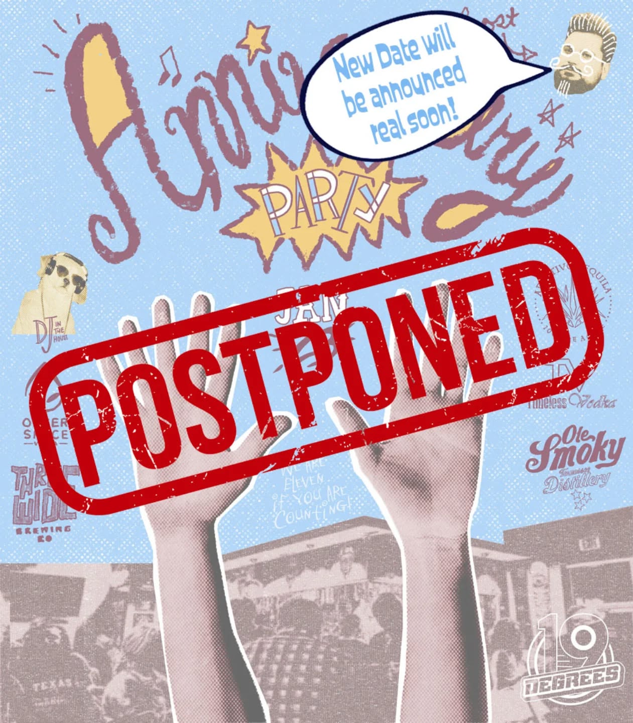 Our Anniversary Party will, unfortunately, have to be postponed due to incoming weather. Please stay tuned for the new date! Stay warm and we'll see y'all real soon!
But...if you want to brave the weather: we are still open for normal hours all weekend. Until the rink says we have to be closed, we'll be here!