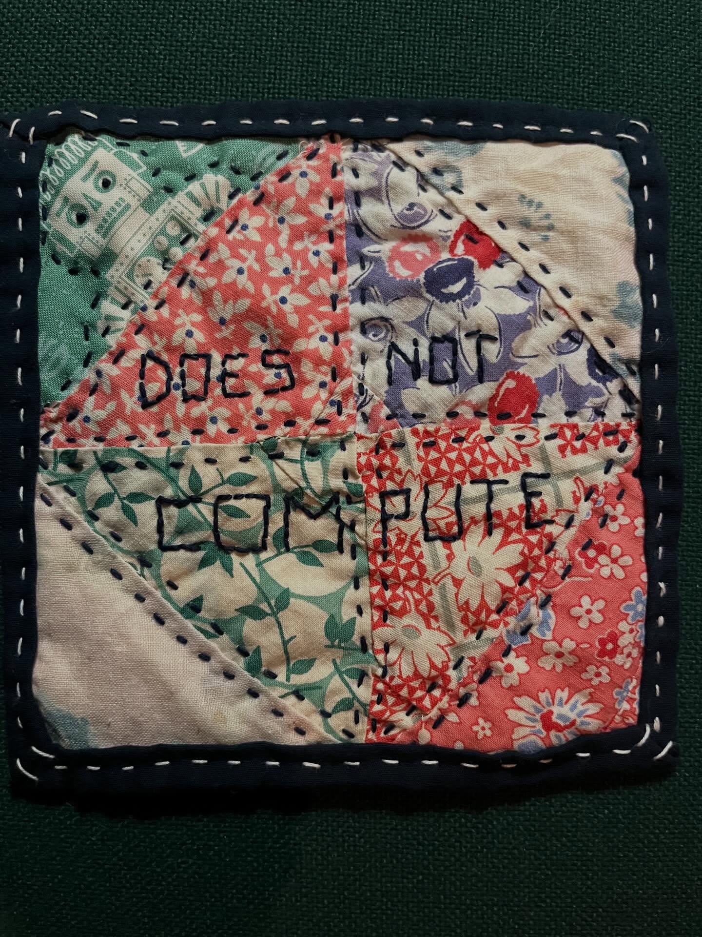 Tiny(-ish) quilt 2 of ??. For when @eburkmartin shares a vintage fabric stash and there’s an unfinished quilt square. #tinyquilt