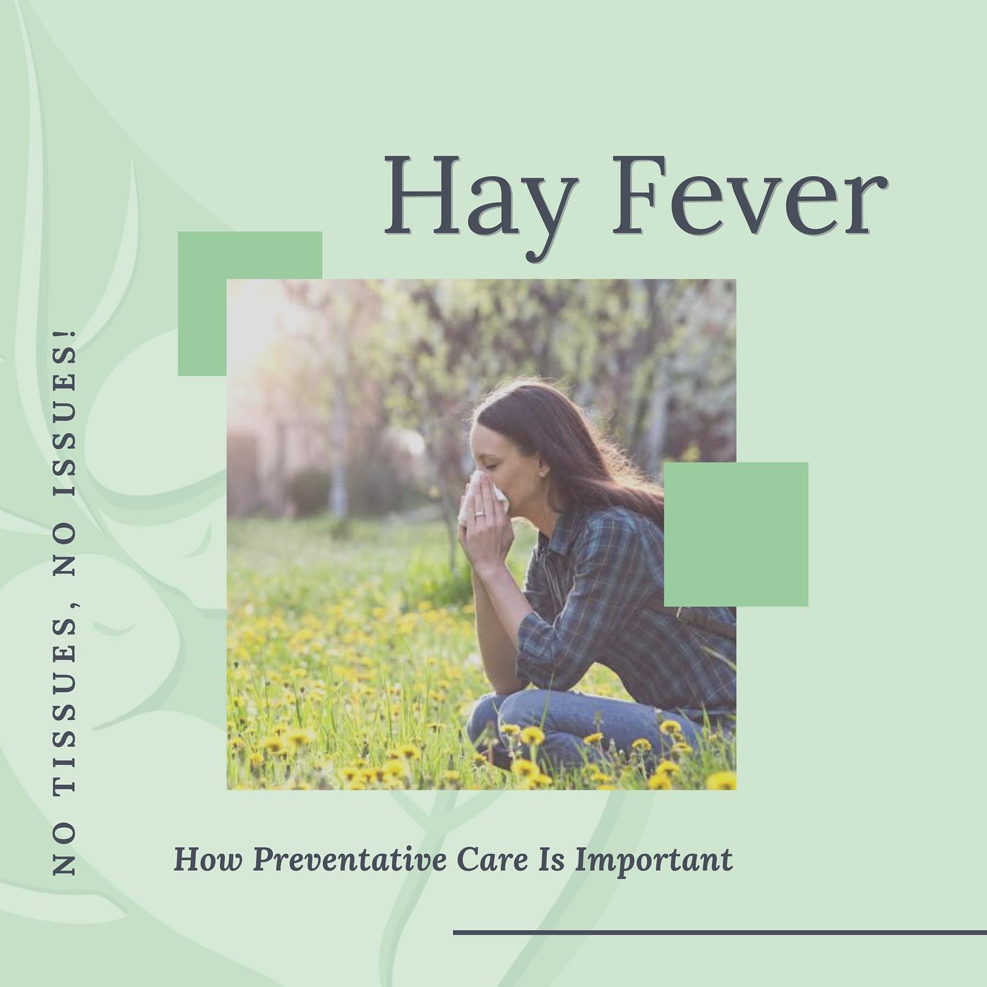HAY FEVER • TREATMENT & PREVENTION //
Spring is here and we want you to enjoy the outdoors with your loved ones when lockdown is over 🌻
Hay fever is when an inflammatory response occurs in your upper respiratory system, mainly the nose and eyes due to exposure to seasonal allergens.
When treating hay fever in Chinese medicine, we deal with:
1. Your current symptoms such as the nasal congestion, sneezing, runny nose, itchy eyes and throat and watery eyes.
2. The underlying root imbalances that causes your immune response to react to pollen as an allergen. If you don’t have hay fever symptoms, dealing with the root issues will help with preventative care.
For more information about getting treatment for hay fever, please send us a message or call 0435 526 178 ✨