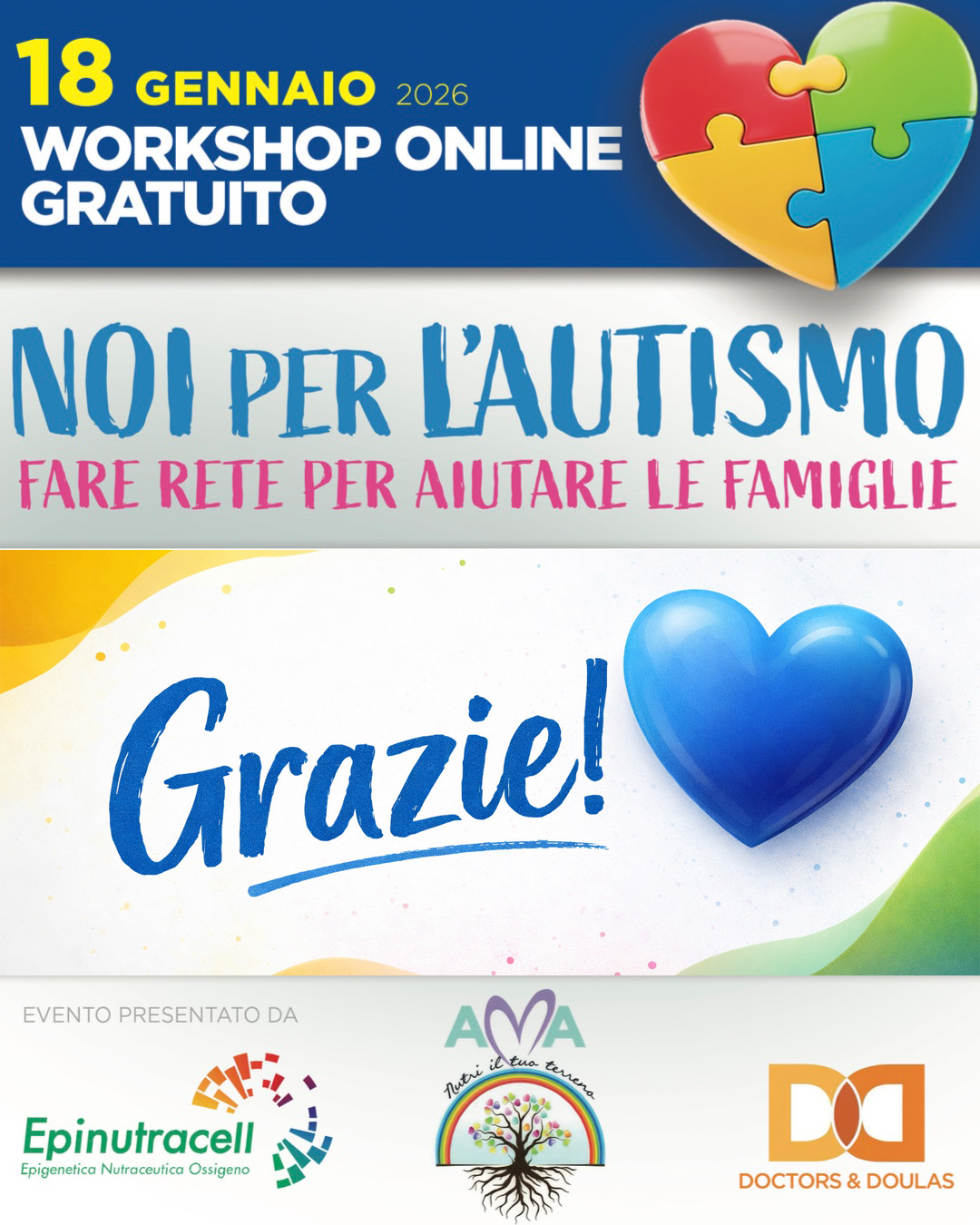 Domenica non è stato solo un evento.
È stato uno spazio di ascolto, di condivisione, di consapevolezza.
Un workshop online sull’autismo che ha unito tantissime persone, tutte con lo stesso desiderio: comprendere, includere, crescere insieme.
Grazie a chi ha partecipato, a chi ha ascoltato, a chi ha scelto di esserci.
Ogni presenza è stata un passo in più verso un mondo che accoglie davvero. 💙✨
#Autismo #Consapevolezza #Inclusione #InsiemeÈMeglio