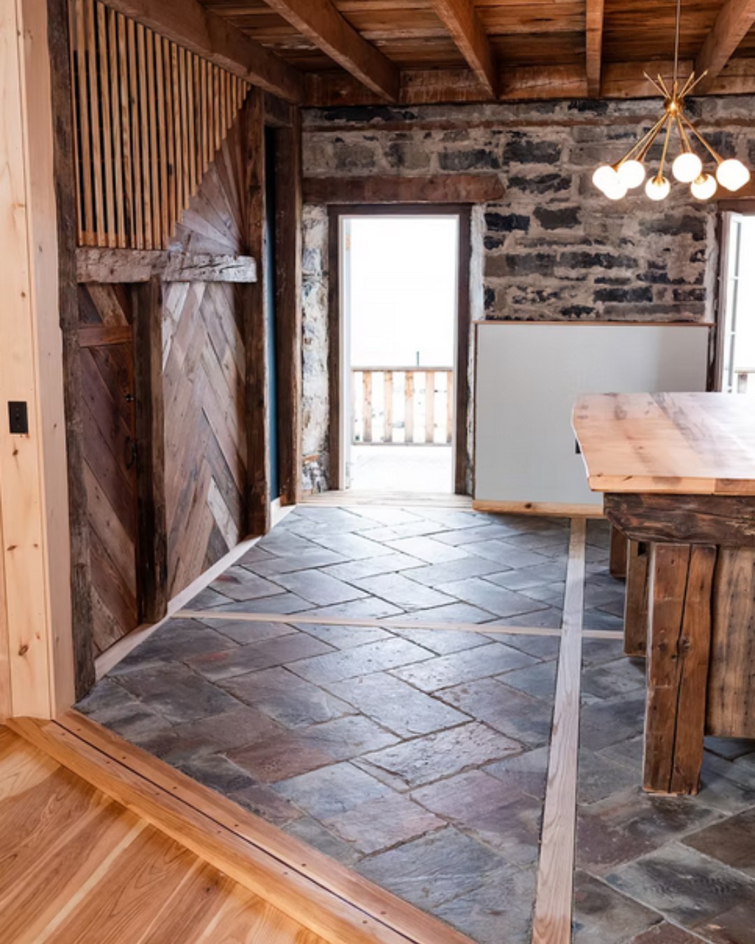 The design of the tavern apartment was guided by wanting to bring back the original glory of the building while also creating a functional and beautiful space for the owner. We took out all the finishes from the old space to start with a blank template and then got to work.
The heated floors and sleek kitchen and bathroom design complement the added support timbers. Many of the finishes, like the wainscotting, were created with reclaimed barn wood from a local barn that was being taken down. The new space feels twice as large and very inviting.
#customwoodwork #historicrestoration #adirondackbuilds #craftsmanship