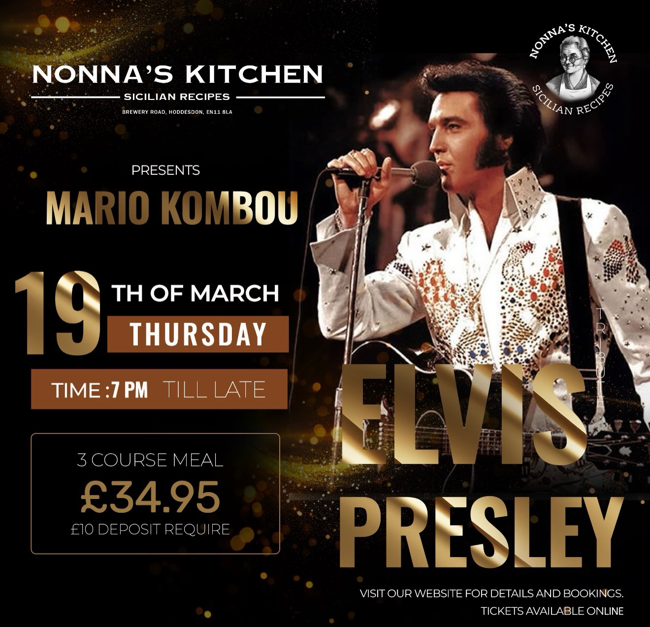 Ladies and gentleman.. we present to you @mariokombou as ELVIS PRESLEY 🕺
Join us for an unforgettable night hurry tickets in high demand!