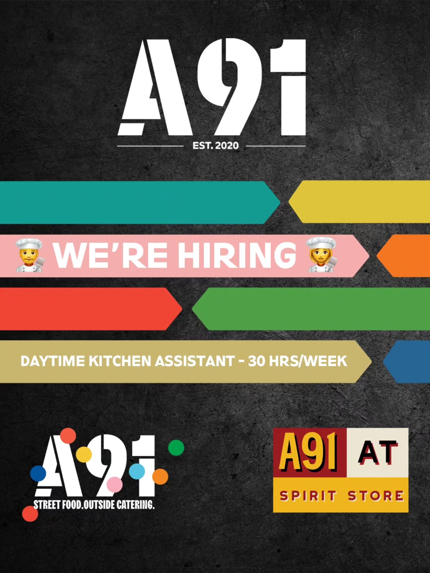 👩🍳 We’re Hiring! 👨🍳
Daytime Kitchen Assistant – 30 hrs/week
Looking to step up from kitchen porter to food prep & cooking?
Join the team at A91 in our prep kitchen!
✨ Day shifts only
✨ 30 hours per week
✨ Weekend rota (not every weekend!)
✨ Great opportunity to grow in the kitchen
📧 Apply: marketing@a91streetfood.com
📞 Call Paul: 0871928617
#A91StreetFood #DundalkJobs #KitchenJobsIreland #NowHiring