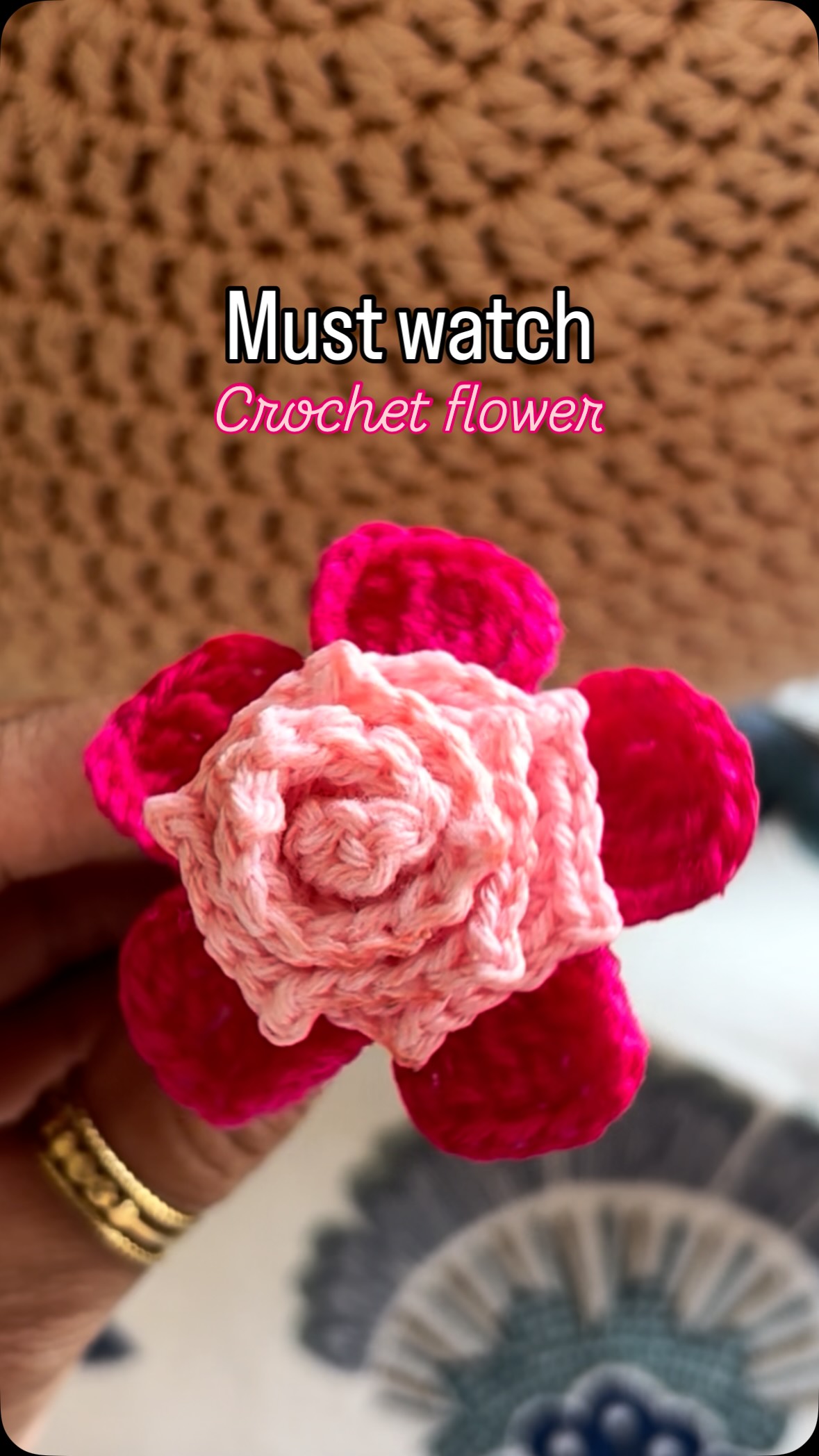Every crochet piece has a final moment 🌹
That last touch
is what makes it look premium ✨
Pure satisfaction 🔥
crafted with patience,
finished with love 🌹
Crochet flower before and after
Would you try this ?
#crochetflower
#crochetreels
#handmadecrochet
#crochetforbigginers
#crochettips