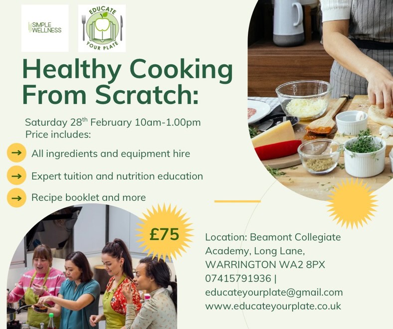 You can’t get new results by cooking the same meals you cooked last year.
Read that again.
If your energy is low,
your weight hasn’t shifted,
your blood sugars are all over the place,
or you’re constantly “starting again on Monday”…
It’s not a motivation problem.
It’s a skills + systems problem.
Healthy eating doesn’t stick because most people are told what to eat — but never shown how to actually live it.
That’s exactly why I’ve created the
🥕 Healthy Eating From Scratch – Cookery Experience 🥕
This is not a demo.
Not a diet.
Not a lecture.
It’s a hands-on reset in a fully equipped kitchen where:
✔️ All ingredients are provided
✔️ You choose from 12 carefully designed dishes
✔️ You cook 3 full meals
✔️ We taste, share and talk through why each meal works
You’ll leave with a recipe book of 12 adaptable meals — built so every future meal supports:
• energy
• blood sugar balance
• weight regulation
• long-term health
No extremes.
No perfection.
Just food that works in real life.
✨ Open to anyone 18+ (women and men)
✨ Small group – very limited spaces
✨ 10% off for the first 10 people who book
If you want this year to feel different, you have to do something different — and it starts in your kitchen.
👉 Book now via the link in my bio.
Your habits shape your health.
Your habits start with what you cook.
#CookeryClass #HealthyEatingFromScratch #Warrington #RealFood #BloodSugarBalance HealthFromTheKitchen WellnessWithoutRestriction CookOnceEatWell