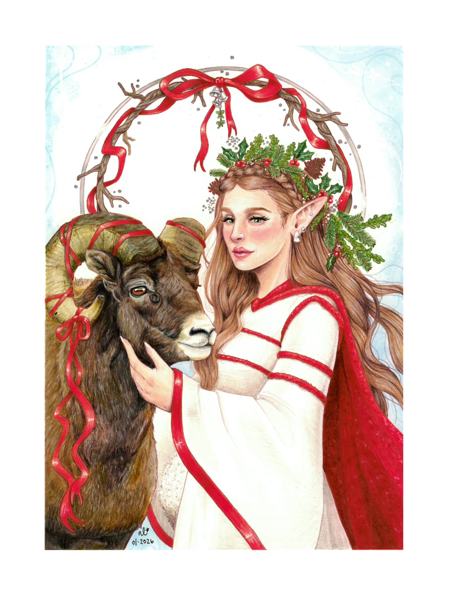 My first full artwork of 2026! I started the sketch early December, and then got too scared to finish it 🙈 But! I gotta say, I am SUPER proud of myself for this one. I really pushed myself out of my comfort zone with this. Not only did I draw an animal that I've never drawn before, I did it with mixed medium which I am super new at. I finally feel like I am creating work that I am proud of and connecting with, and I wouldn't trade this feeling for the world 💖 I still have more to learn and I am very excited to see where this new path takes me!
Side note: if ya'll have tips on how I can scan/photograph my traditional pieces better, please share! I had to edit this scan a lot to get the colours to look how they actually do!
#artistsoninstagram #mixedmedia #happy #fulfilled #imadethis