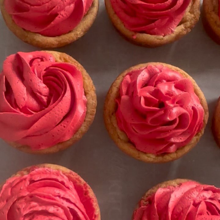 Is it a cupcake or a cookie? It’s a cookie cupcake !!! Our first time trying this new concept . We will have them perfected for Valentine’s Day so get ready .