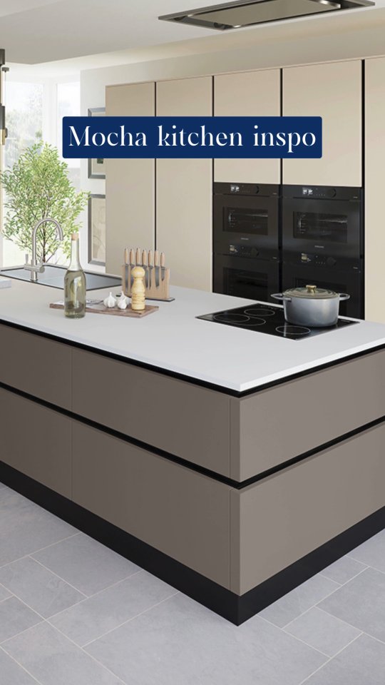 Mocha kitchen inspo 🤎 #modernkitchen #kitchenstyle #kitchenisland #newkitchenproject #supportyourlocalcrownretailer