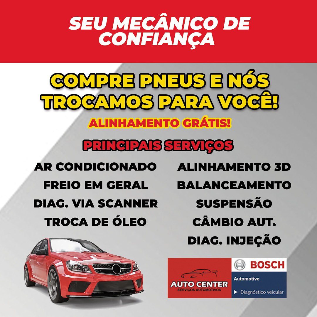 Oficina Mecânica Auto Center Bosch
Traga seu veiculo em alguma de nossas unidades e conheça todos os nossos serviços.
Unidade Atlântica
🎯Avenida Atlântica, 2094 - São Paulo
Celular: (11) 97852-8992
🎯Unidade Varginha
Avenida Senador Teotônio Vilela, 10.960
☎(11)5526-3412 / (11)5526-5441 Celular: (11) 94790-7396
.
.
.
.
.
#mecanica #serviço #sp #automotivo #carro