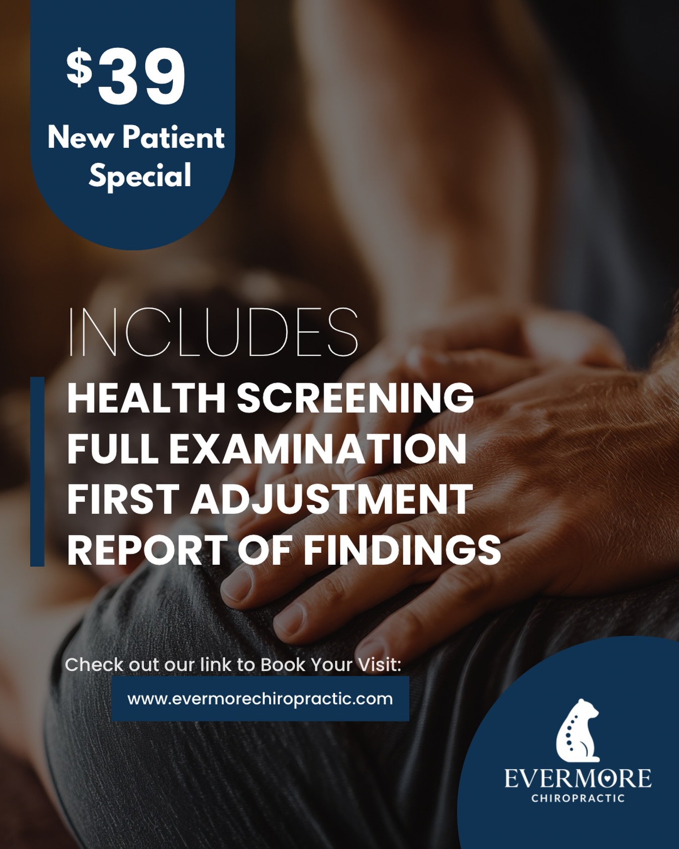 New to Evermore? This one’s for you 👋
For $39, your first visit includes a full exam, health screening, your first adjustment, and a report of findings. No guessing. No rushing. Just real answers and real relief.
Your spine called. It wants an upgrade 🧠✨
Book it before your body files a formal complaint.
🔗 evermorechiropractic.com
📍 Boynton Beach
🦴 New patient special available now #boyntonbeachspecial #boyntonbeachfl #boyntonbeachchiropractor #chiropractorboyntonbeach #palmbeachchiropractor