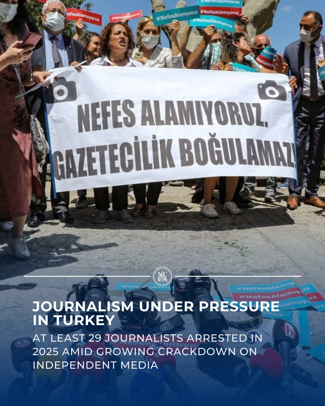 At Least 29 Journalists Arrested in Turkey in 2025, New Report Finds
A new media monitoring report reveals that Turkey arrested at least 29 journalists in 2025, according to watchdog data—highlighting ongoing pressure on independent reporting and voices critical of government policy.
These arrests reflect a broader pattern of criminalizing journalism, where reporters are targeted through detentions, prosecutions, and restrictive laws that undermine press freedom and journalistic independence.
Such practices erode the public’s right to information and weaken democratic accountability. A free press cannot exist where journalists face arrest simply for doing their jobs.
Read more:
https://loom.ly/3qUIXCU
#Turkey #Turkish #HumanRightsViolations #PressFreedom