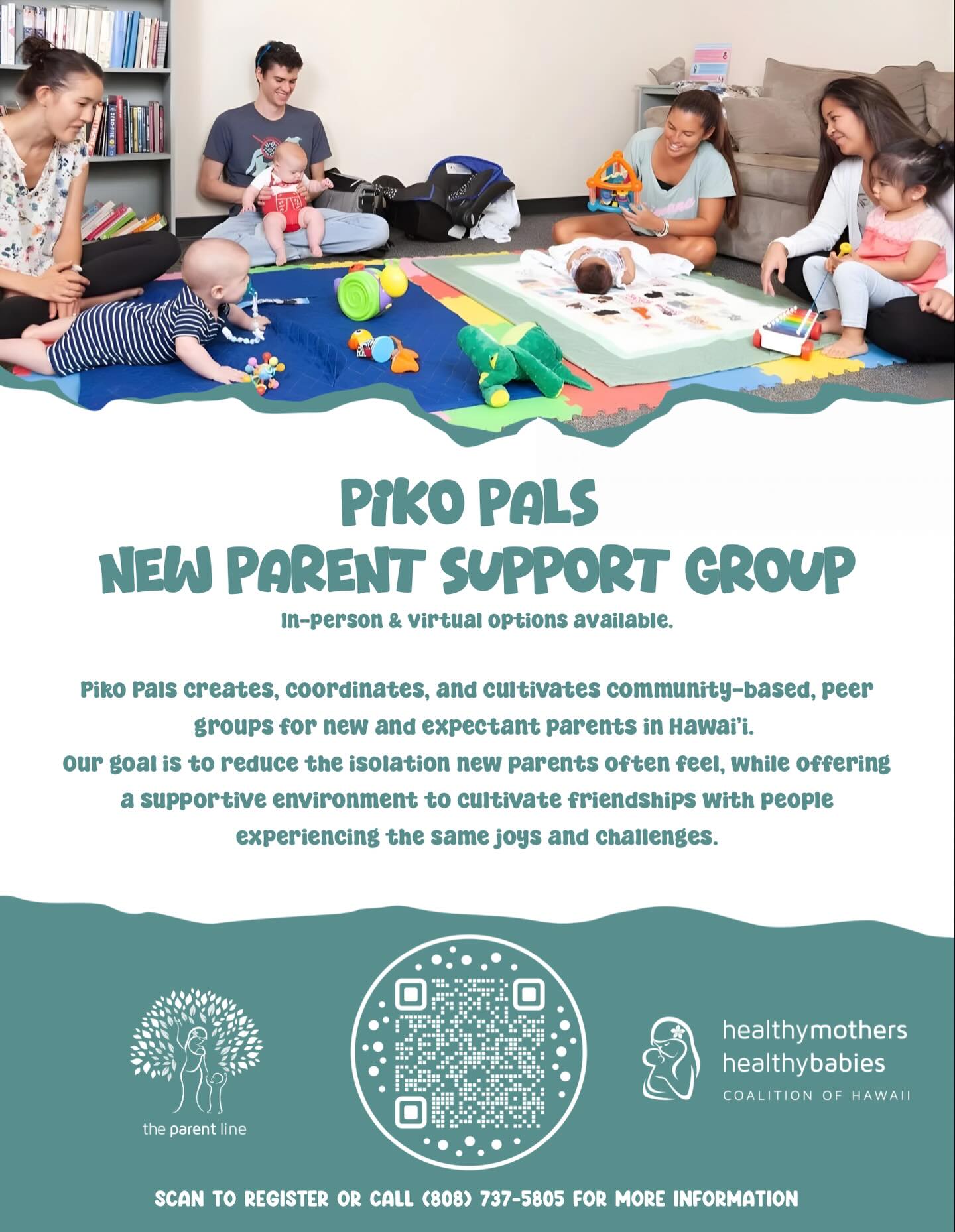 Parenting was never meant to be done alone. 🌈
Piko Pals is a space for new and expectant parents to connect, share, and grow together through the joys and the challenges. 💛
In-person groups available on Maui, Oahu, and Hawaiʻi Island, with virtual options statewide.
Scan to register or call for more info.
#hmhbhawaii #newparentsupportgroup #hawaiiohanas #pikopals