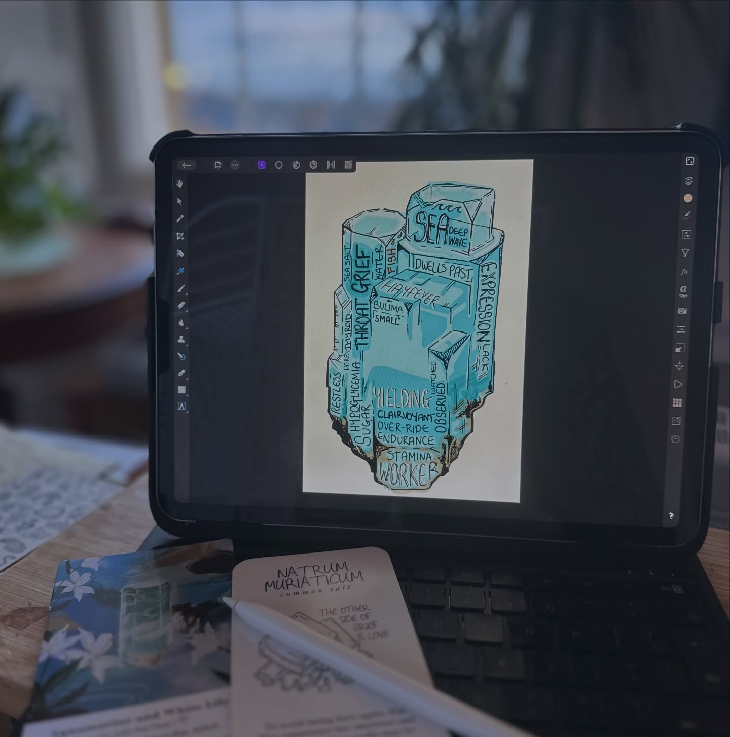 This week marked Blue Monday… and with all the grief unspoken in the world and astrological shifts this week out of Neptune - it brought me to Aquamarine Gemstone 💎 …. Here is a glimpse into my personal project of gemstone illustrations….