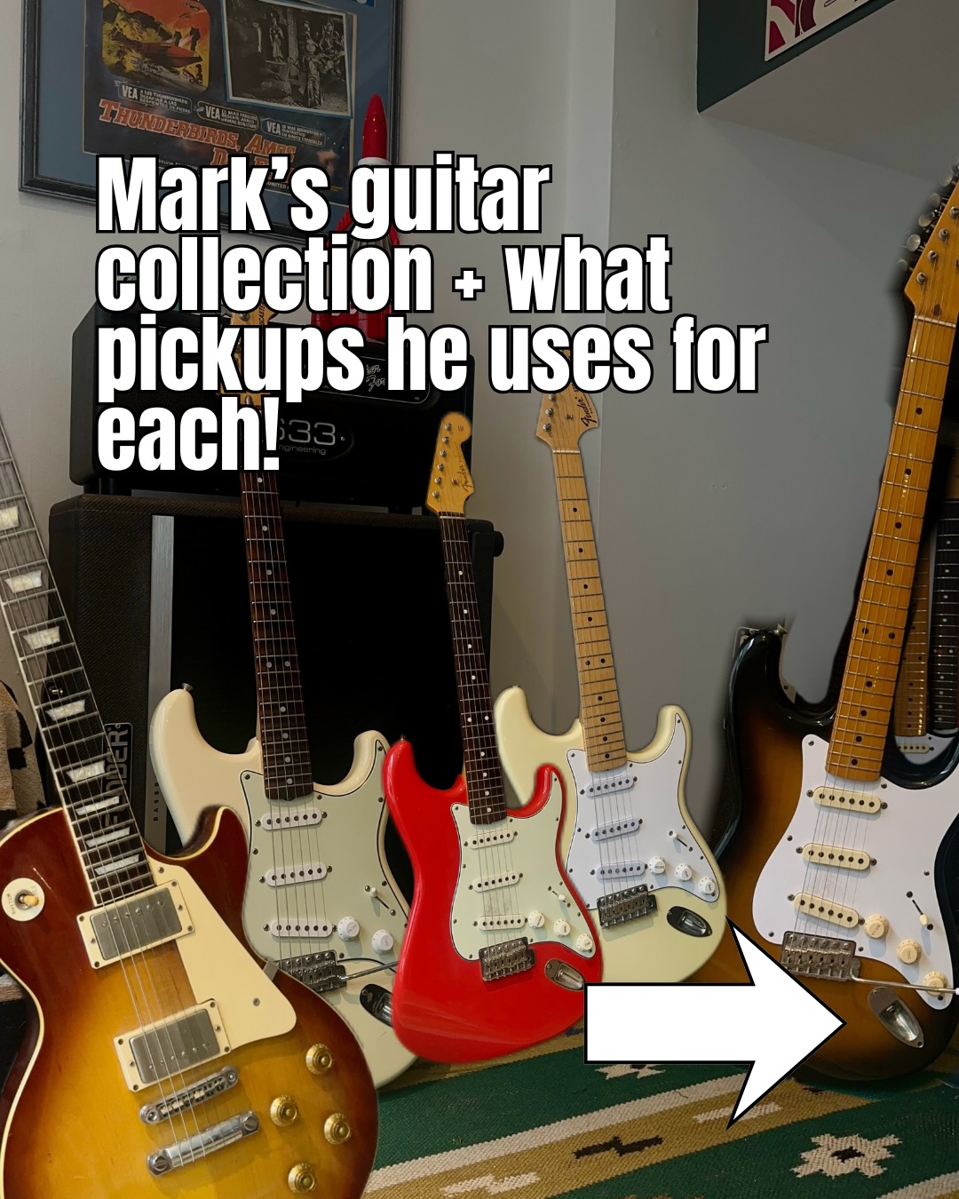 Take a look at Mark’s guitar collection and what pickups he likes using with what guitar ⚡️