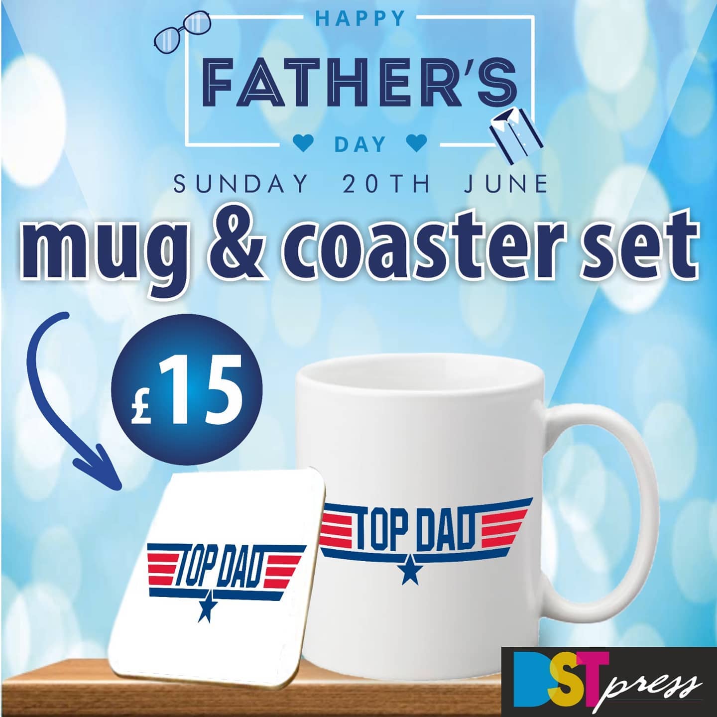 Treat your father to personalised mug & coaster for Father's Day #fathersday #fathersdaygifts #nottingham
#giftideas #print #supportsmallbusiness