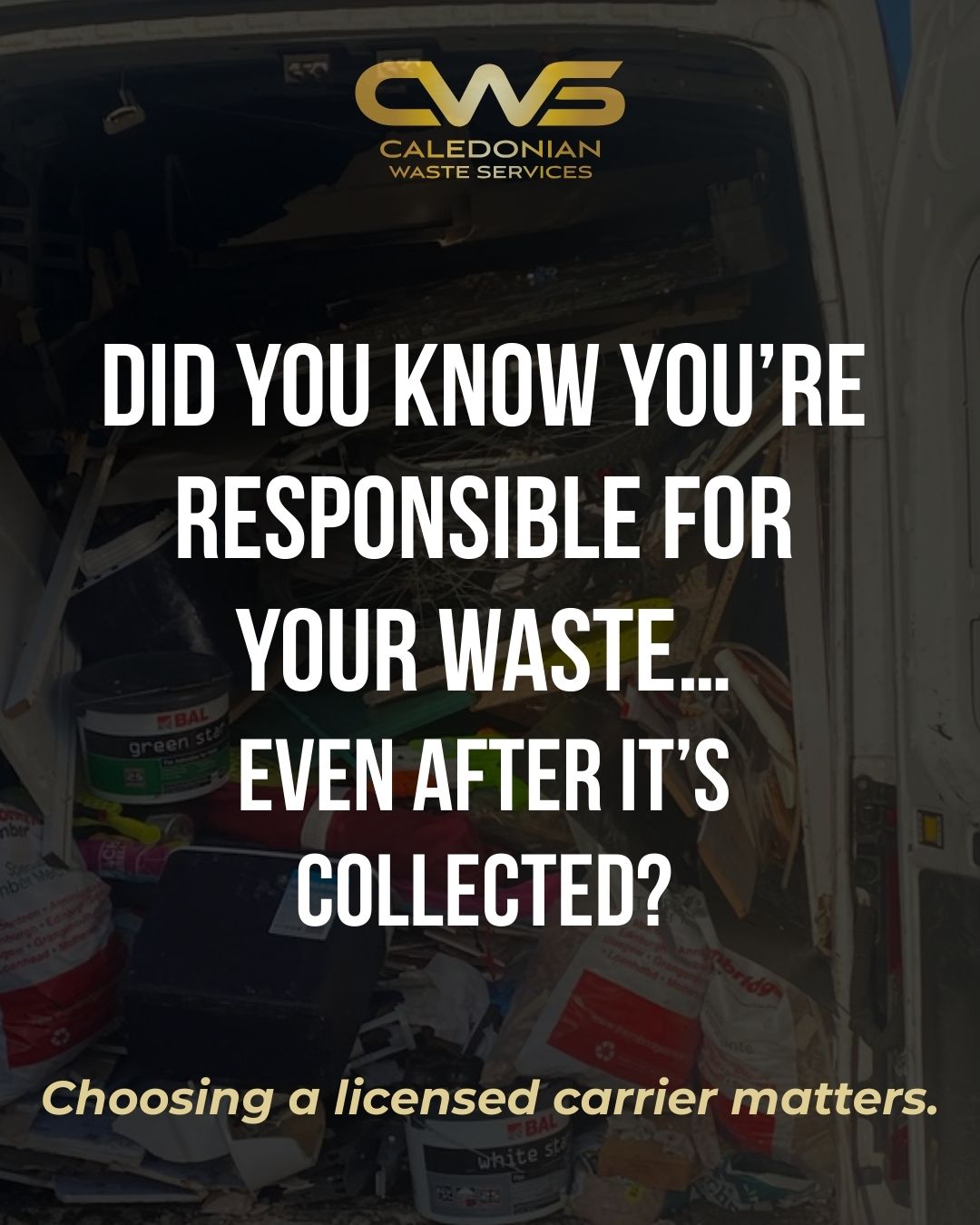 🗑️ Why Choosing a Licensed Waste Carrier Matters
In Scotland, anyone who transports waste must be registered with SEPA.
That’s not just a nice-to-have , it’s the law.
When you hand your waste to a licensed carrier, you’re protecting yourself as well as the environment.
Why it matters:
• Licensed carriers are legally approved to collect and transport waste
• Your waste is taken to authorised facilities not fly-tipped
• You stay compliant with Scotland’s duty of care rules
• You avoid potential fines if waste is handled incorrectly
Even if you didn’t dump the waste yourself, you can still be held responsible if it’s passed to an unlicensed carrier.
That’s why choosing a SEPA-registered company isn’t about ticking boxes, it’s about peace of mind.