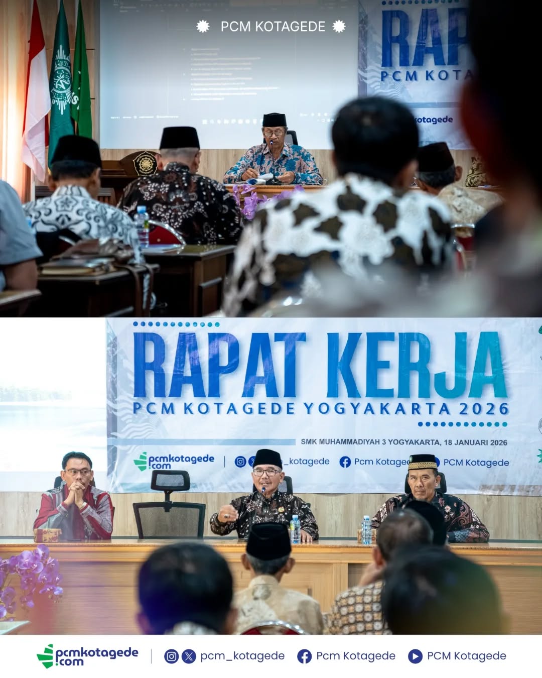 Pimpinan Cabang Muhammadiyah (PCM) Kotagede telah menyelenggarakan Rapat Kerja Tahun 2026 di Aula SMK Muhammadiyah 3 Yogyakarta, Ahad (18/1).
Kegiatan diikuti unsur Pimpinan Harian, majelis dan lembaga, pimpinan organisasi otonom (Ortom) tingkat cabang, serta pimpinan Amal Usaha Muhammadiyah (AUM) Kotagede.
selengkapnya di pcmkotagede.com
_____
website : pcmkotagede.com
Facebook : Pcm Kotagede
Instagram : pcm_kotagede
X : Pcm kotagede
Youtube : PCM Kotagede
© Majelis Pustaka dan Informasi PCM Kotagede
#muhammadiyah #pcmkotagede #rakerpim #kotagede #pcmkg2026
