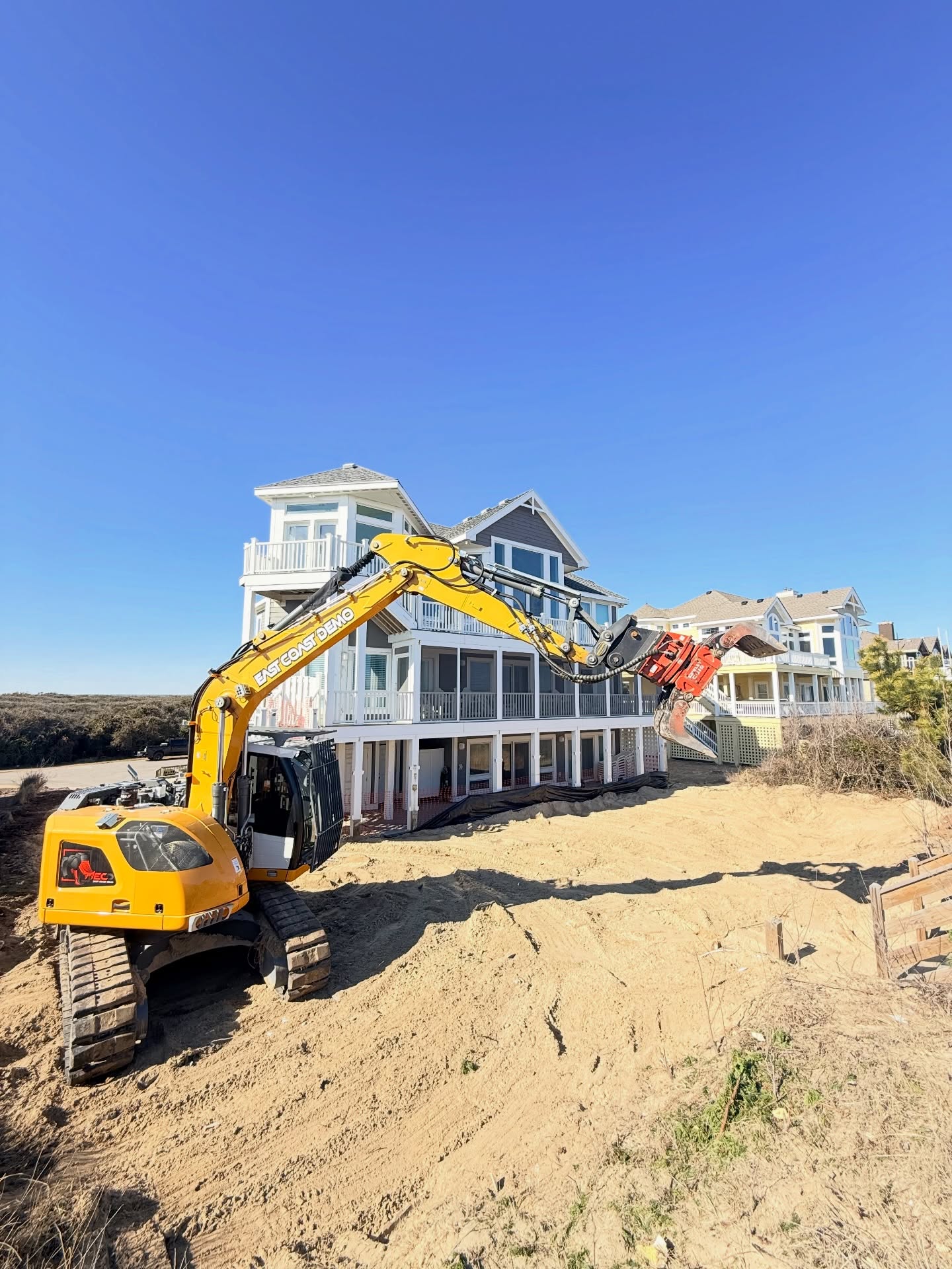 Quick backyard concrete pool demolition.