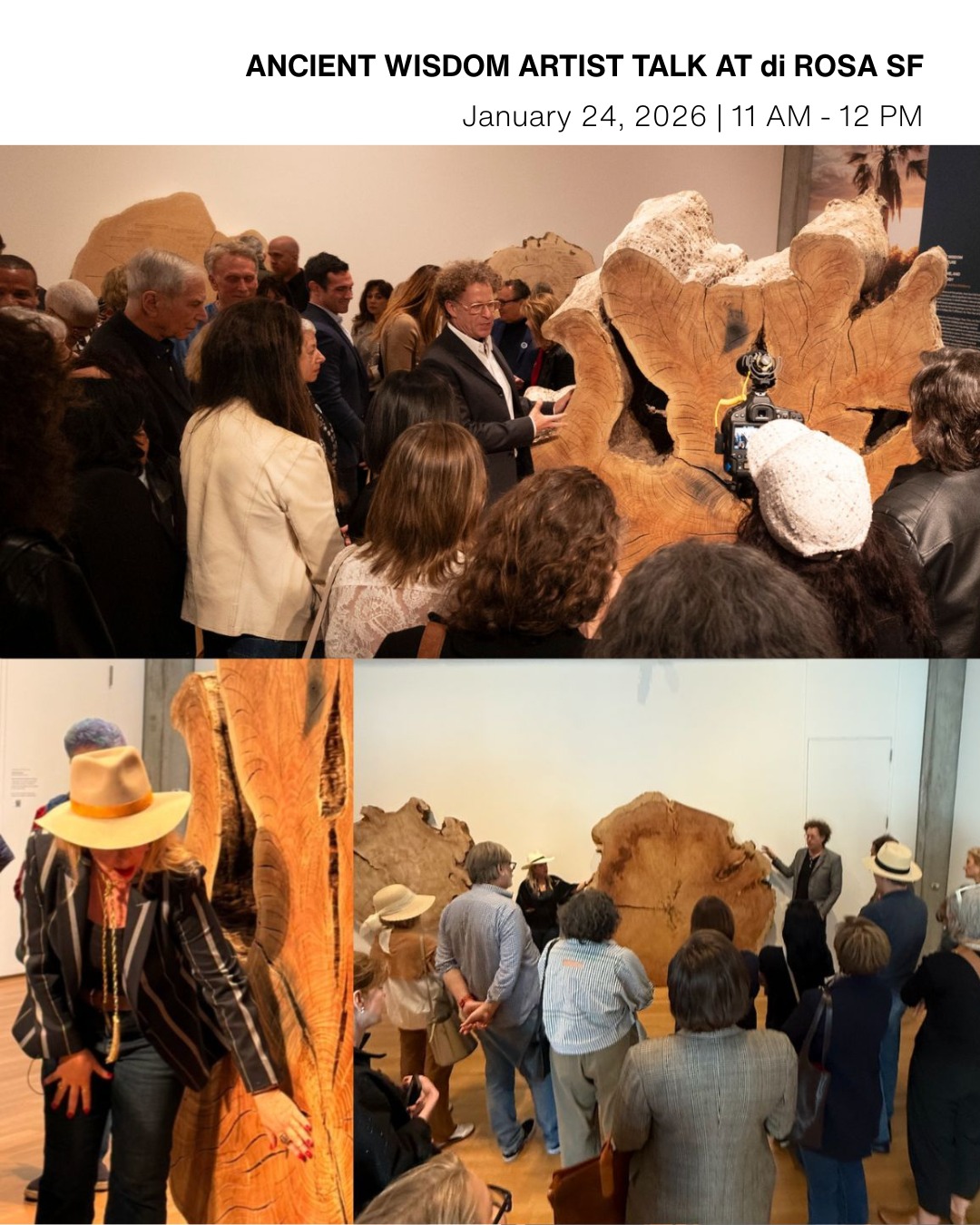 Ken and I invite you to our artist-led tour of “”Ancient Wisdom for a Future Ecology: Trees, Time & Technology"" this Sat 1/24 from 11am to Noon at di Rosa SF in Minnesota Street Project Campus for SF Art Week. We will share the creative process behind the artworks and we will take you through the exhibition.
Drawing inspiration from dendrochronology (the science of tree ring dating), and developments in data science and artificial intelligence, the exhibition includes a series of sculptural and media installations that offer new interpretations of the past, the present, and imagined futures.
Can’t wait to share it with you all!
RSVP in Bio link or
https://www.ancientwisdom.art/events
#SFArtWeek #ArtTour #Contemporary#ART
@dirosaart SF in @minnesotaStreetPrject campus for @SF_ArtWeek Women Connect4Good @drnancyoreilly Eve’s Ark @boss_ovary
