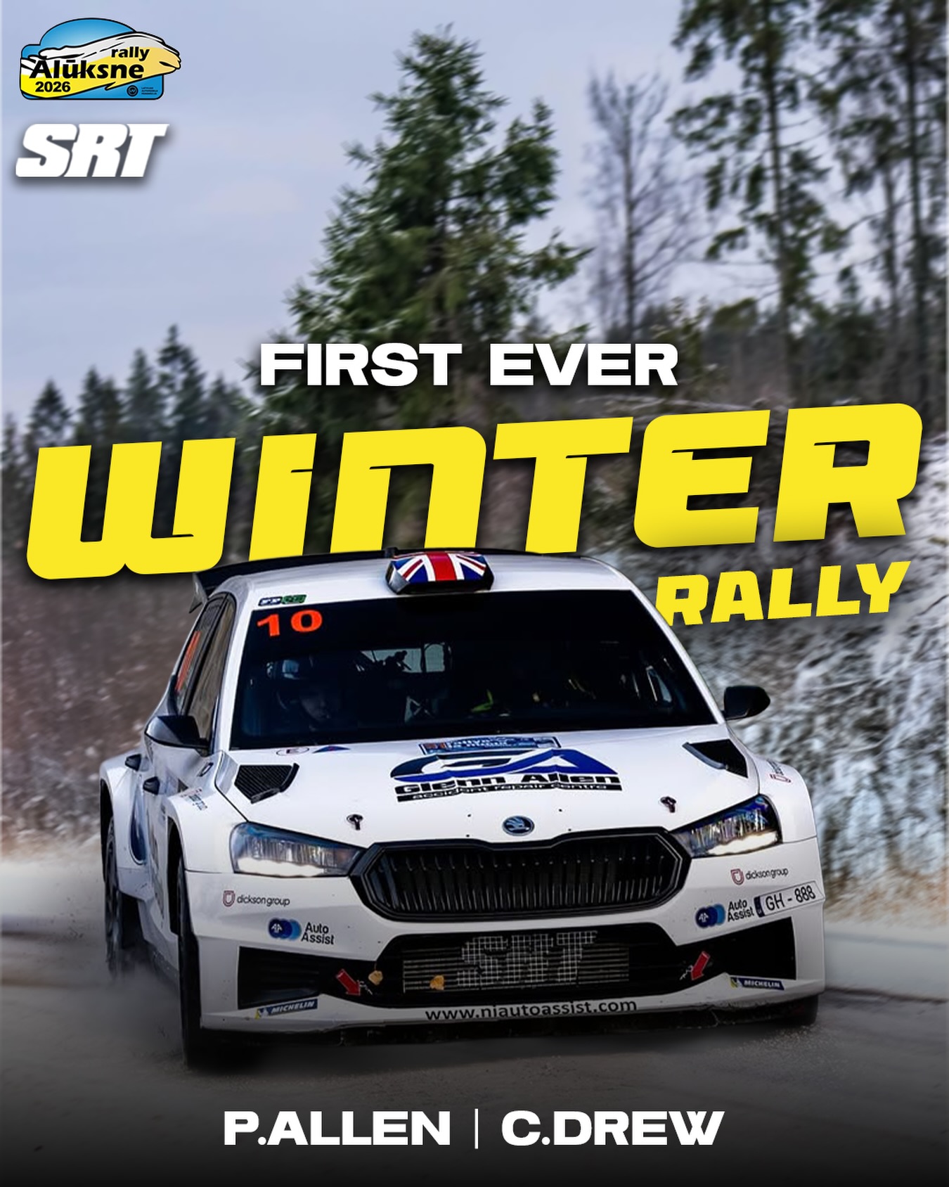 Welcome to Latvia, Philip and Craig! 👋
Rally Alūksne will mark Philip’s first winter rally and first rally on Latvian soil, a great feeling having the British duo on board!
The crew will be driving our Škoda Fabia RS Rally2! 🚀
#SRT #SportsRacingTechnologies #SuspensionLaboratory #PhilipAllen #RallyAluksne