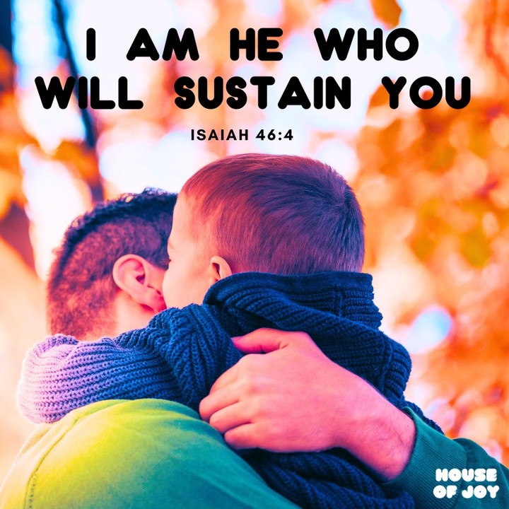 I will be your God throughout your lifetime-until your hair is white with age. I made you, and I will care for you. I will carry you along and save you.-Isaiah 46:4
I am the one who will sustain you!❤💪 #everlastingfather
#joy #Christian #scripture #hope #love #truth #houseofjoy #father