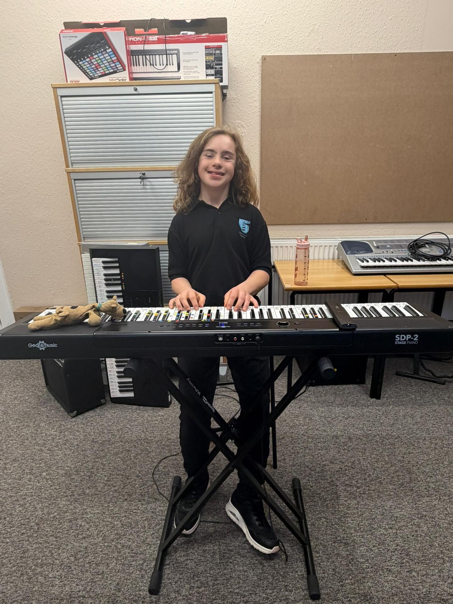 Findlay practicing his song in #music