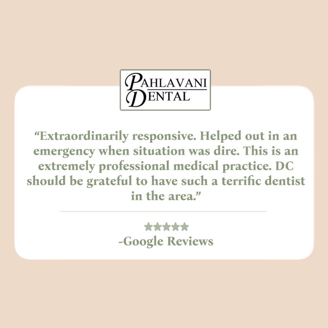 Another great review!🤗✨💗
We’re always up for a challenge and try to accommodate emergencies because life happens when you least expect it. ✨💗
If you would like to join our practice and experience 5🌟 treatment, contact us at:
📞: (202)797-0090
📧: info@pahlavanidental.com
🧑💻: www.pahlavanidental.com
#pahlavanidental #dcdentaloffice #womenindentistry #dentist #flosslikeaboss