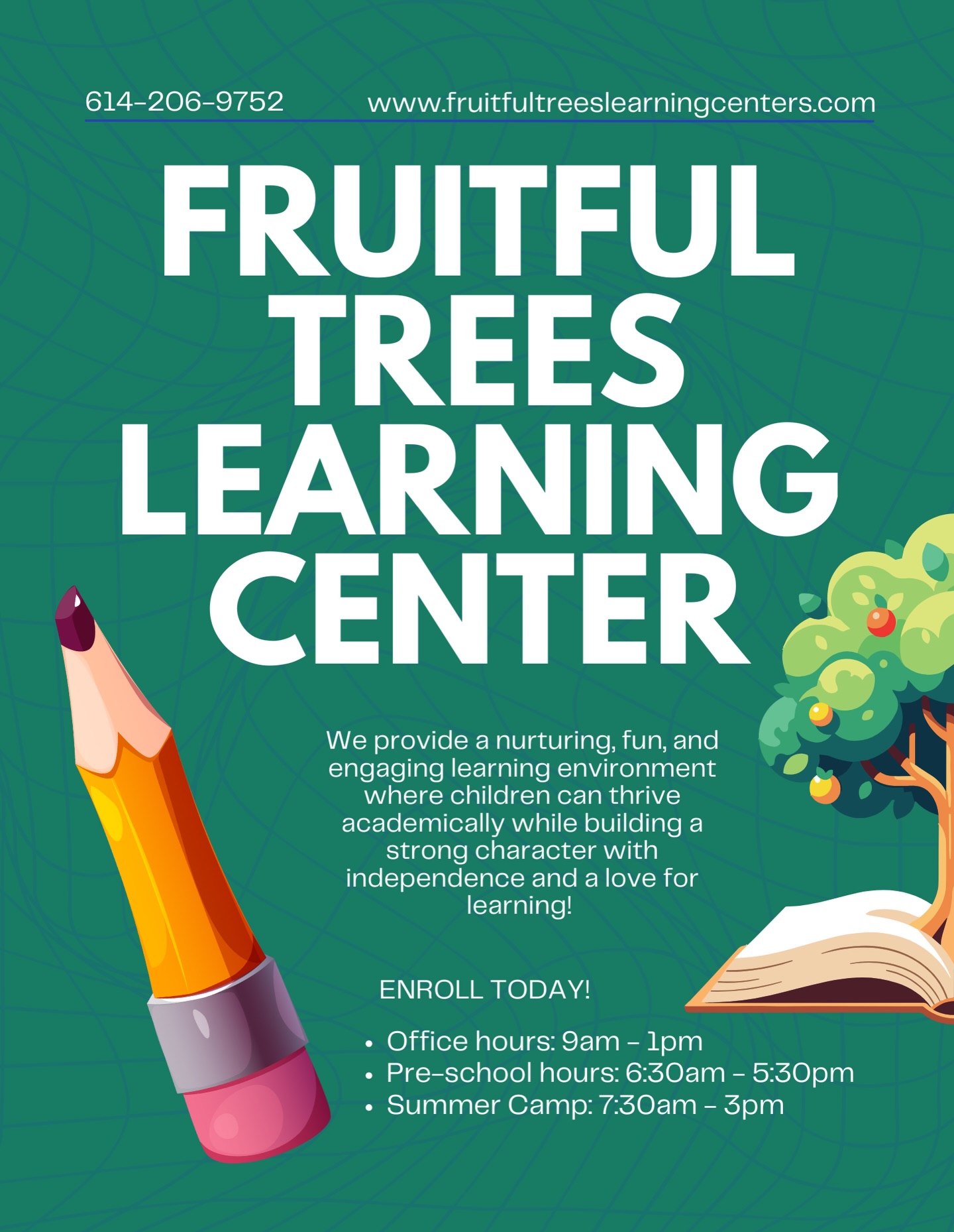 ✨ Where strong character is built and a love for learning is planted early. ✨
🌱 Now Enrolling for the 2026 Season at Fruitful Trees Learning Center 🌱
At Fruitful Trees Learning Center, we believe early education should nurture the whole child — not just academically, but socially, emotionally, and developmentally. We intentionally pour into each child, helping them build strong character, confidence, and a genuine joy for learning that carries with them well beyond the classroom.
Our learning environment is warm, structured, and purpose-driven, allowing children to feel safe, supported, and excited to explore, grow, and thrive each day. We partner closely with families to ensure every child is encouraged, challenged, and celebrated.
📚 Enrollment for the 2026 season is now open.
Spaces are limited.
📩 Reach out today to schedule a tour and experience firsthand how Fruitful Trees Learning Center supports meaningful growth in every child.
🌳 Planting seeds of character, confidence, and lifelong learning.
