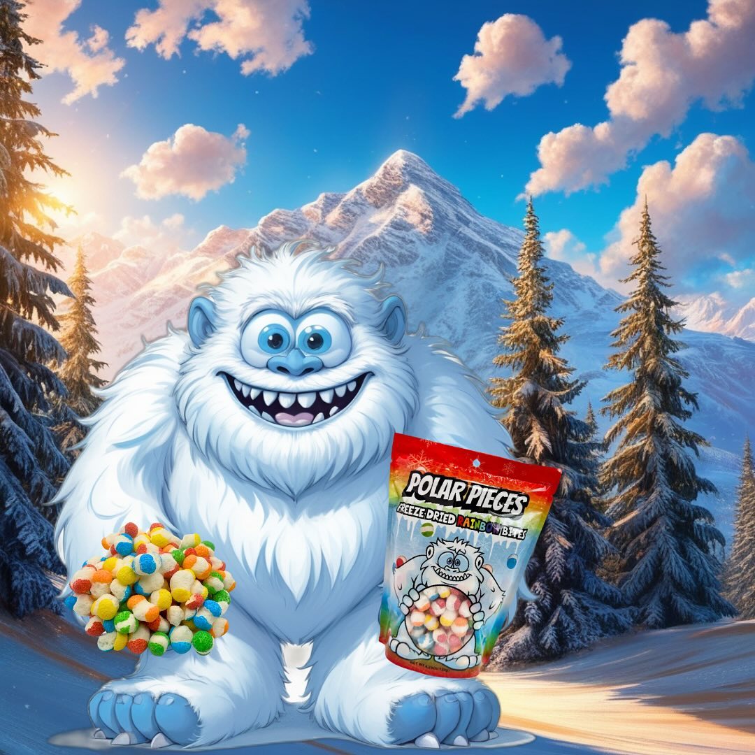 🌈🍬❄️ Freeze dried Rainbow Bites are my all-time favorite! They make the best snack as I hike in the snow covered mountains! Catch the cool! 😎 ❄️
#YakoYeti #RainbowBites #polarpieces
