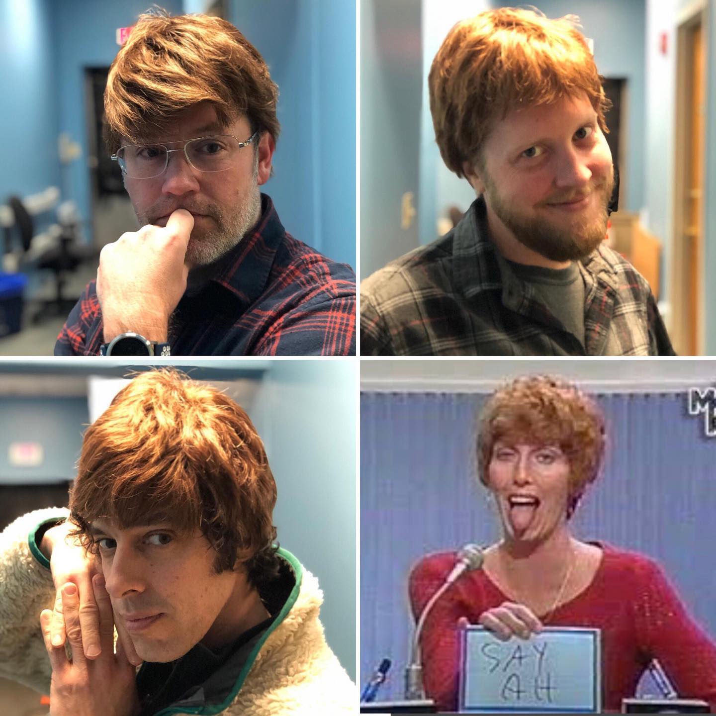 Don’t tell @levaughn_f but after our 6/28 show at @mcgannsirishpub we’re going to change the direction of AD and become a concept band based on Match Game’s Marcia Wallace • •
•
#matchgame #mcganns #marciawallace #gameshow #charlesnelsonreilly #richarddawson #generayburn @matchgameabc #aliendrag #indierock #noisepop #noiserock #americanunderground #rockandroll #wecomeinpeace #alienlivesmatter #bostonmusic #northshoremusic #rocknroll #fuzz #dontbeadrag #salem #salemma #glamourshots #livemusic #salemmusic #wigs #wig #redhead #redheads #redhair