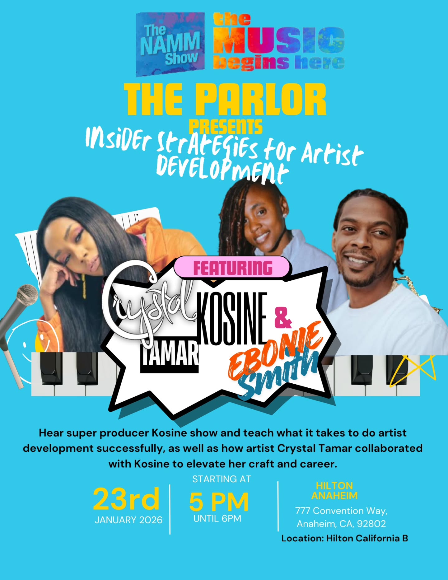 Join me at @thenammshow tomorrow as I support my fam and super talented client @itsclearascrystal. She will be discussing artist development with super producer @kosine and @eboniesmithmusic.
Get some insight on what they are working on.
See registration code on flyer.
🫡 @officialherbtrawick
#NAMM #ArtistDevelopment