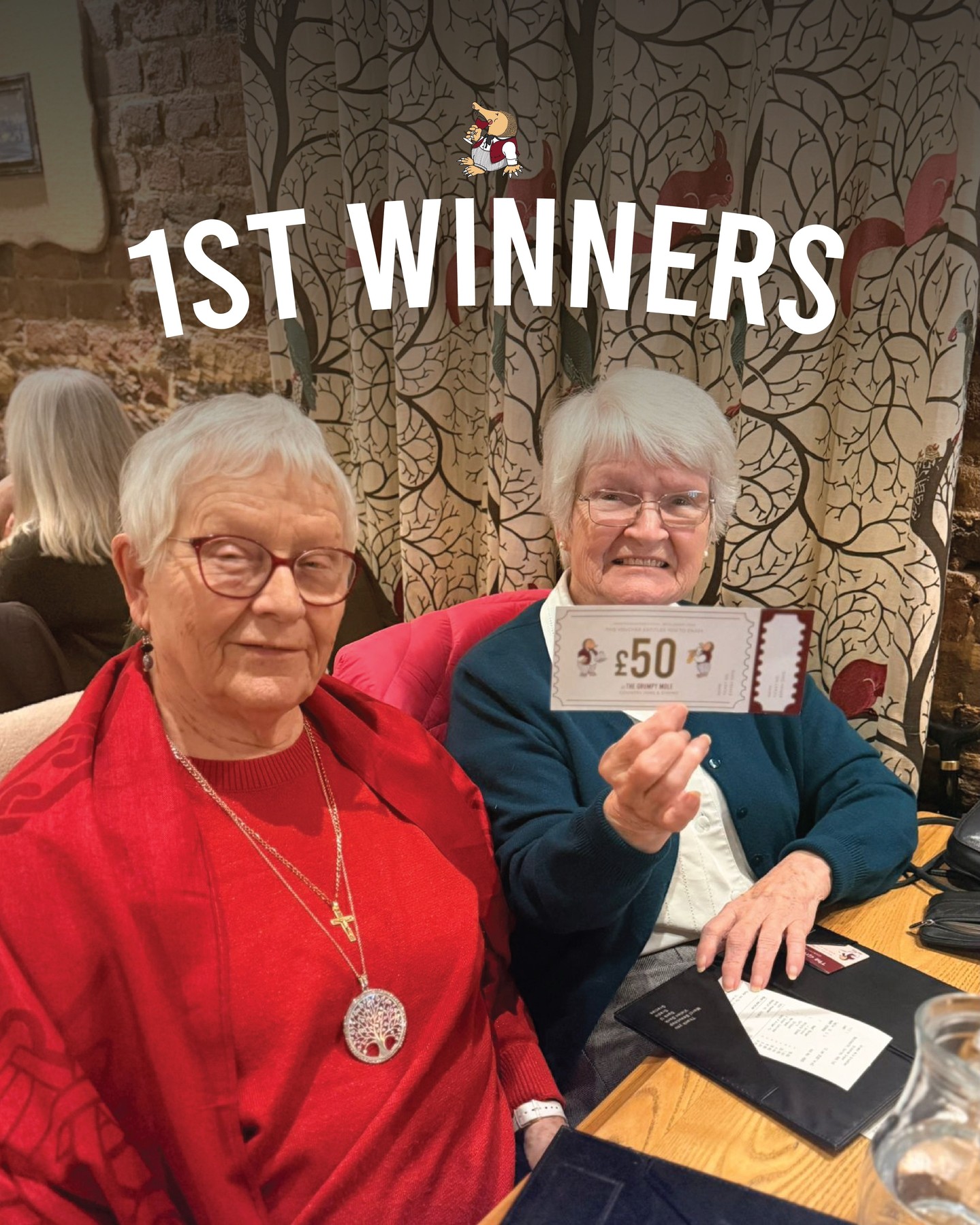 Congratulations to our lucky ladies and gentlemen who found the first two golden tickets at out Grumpy Moles. Watch out as there are still a few left to find this month 👀
For those who don't know, we are hiding one golden ticket in each of our five Grumpy Mole pubs each month for a lucky customer to find and use as they wish! You heard it, no T&Cs, no strings attached, just £50 to spend at any of our Grumpy Mole pubs within the given expiry date.
Come along and get searching people 🥂 Book a table using the link in our bio, or by ringing...
Epsom: 01372 721309
Cheam: 0208 394 2000
Tadworth: 01737 353529
Brockham: 01737 845101
Oxted: 01883 722207
☎️ ☎️ ☎️ #thegrumpymole #grumpymole #goldenticket #januarydeals #50onus #winner