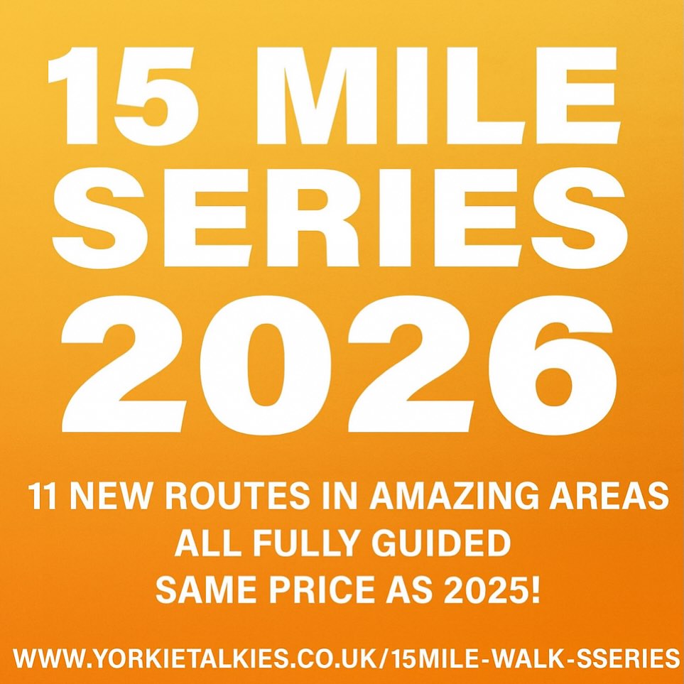 🥾 𝟏𝟓 𝐌𝐢𝐥𝐞 𝐖𝐚𝐥𝐤𝐬 𝐚𝐫𝐞 𝐩𝐫𝐨𝐯𝐢𝐧𝐠 𝐕𝐄𝐑𝐘 𝐩𝐨𝐩𝐮𝐥𝐚𝐫!
The perfect step up if you fancy going a bit further, training for a challenge, or just want a longer day out on the hills 🧡
All of our routes are brand new this year and many are already selling out!
Take a look and get one booked… your next adventure awaits ✨
https://www.yorkietalkies.co.uk/15mile-walk-series
#getoutside #YTO #guidedwalks #15miles