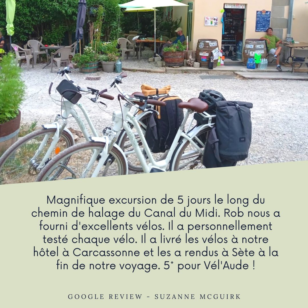 ⭐️⭐️⭐️⭐️⭐️ Happy customers! / Blije klanten! / Des clients satisfaits !
🇬🇧 Nothing makes us happier than clients who have enjoyed our e-bikes!
🇳🇱 Niets maakt ons gelukkiger dan klanten die van onze e-bikes hebben genoten!
🇫🇷 Rien ne nous rend plus heureux que des clients qui ont apprécié nos vélos électriques !
#linkinbio
#velaude #ebike #ebikerental #bikerental #limoux #carcassonne #sete #audetourisme #carcassonnetourisme