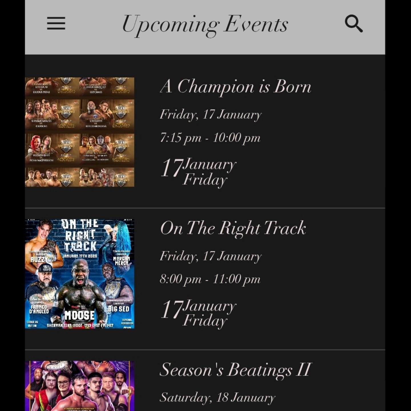 TGIF! 🎉 Time to trade spreadsheets for suplexes! 🤼♂️ Check out our updated calendar of independent Texas wrestling shows and get ready for a weekend of action-packed entertainment. 💥 It's not too late to join tonight's fun! Share your shows with us in the comments or by email and help us fill out the calendar for the year.
www.thesecondrope.org/events
#TGIF #Wrestling #WeekendVibes