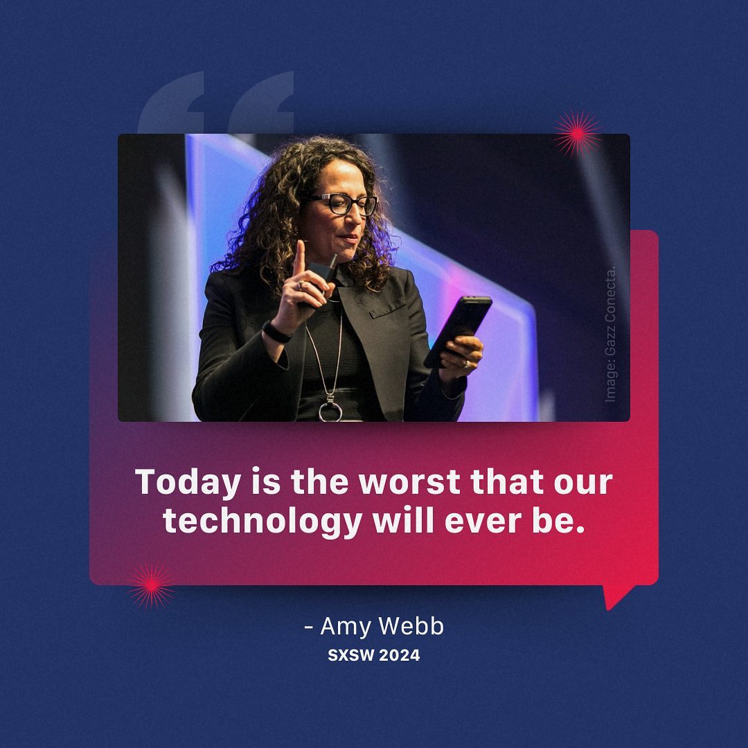 At #SXSW2024, Amy Webb presented the ‘Emerging Tech Trend Report,’ highlighting a ‘technology supercycle’ driven by biotech, AI, and connected ecosystems—a pivotal moment in history.💡
Webb emphasized, ‘Today is the worst that our technology will ever be,’ indicating our role as the transition generation shaping the future!✨
Amid excitement and caution, it’s clear we wield significant influence over our #future, but with great advancements come great responsibilities. Trends like tangible innovation, and AI security stress the need for ethical vigilance. 👀
Are you ready for what’s coming? 🚀
#EmergingTech #TechSupercycle #EthicalAI #SXSW