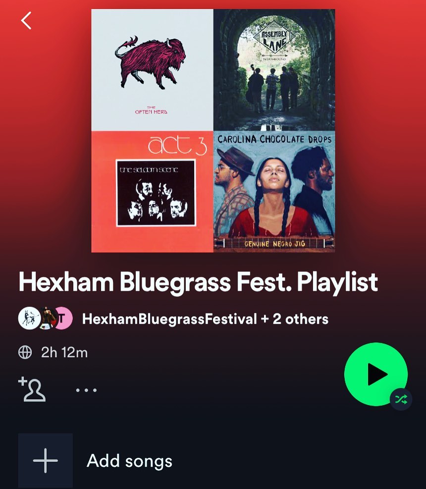 To get you in the mood for the festival, and give you a flavour of what you might hear at the bandstand we’ve set up a Spotify playlist for the festival featuring some of what we think is the best in Bluegrass/Old time and Americana at the minute! Give it a listen, you never know you might already know some of the tracks/artists! Link in bio. #bluegrass #bluegrassmusic #playlist #banjo #mandolin #flatpicker #doublebass