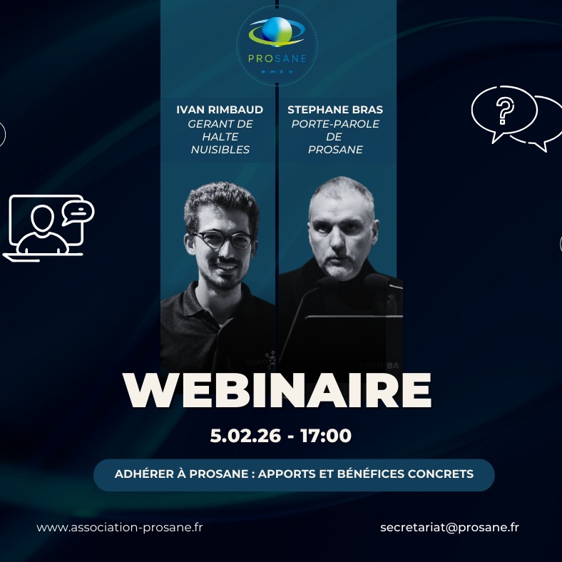 🔎 Adhérer à PROSANE : quels apports, quels bénéfices ?
💬 Qu’est-ce que l’association fait concrètement pour ses adhérents ?
📣 Comment PROSANE défend et valorise vos métiers ?
👉 Autant de questions auxquelles nous répondrons lors de notre webinaire exclusif le 5 février prochain.
🎙️ Animé par Stephane Bras et Ivan RIMBAUD, ce temps d’échange sera l’occasion de faire un focus très concret sur les bénéfices d’une adhésion à PROSANE :
✔️ Défense des intérêts de la profession auprès des instances institutionnelles
✔️ Promotion et valorisation des métiers
✔️ Outils pratiques à disposition des adhérents (assurance juridique, accompagnement, ressources, etc.)
✔️ Le rôle clé du Comité Scientifique, Technique et Règlementaire (CSTR) : une véritable force collective composée de professionnels et de scientifiques pour répondre aux enjeux, interrogations et évolutions du secteur
✔️ Et plus largement : ce que PROSANE fait pour vous, au quotidien
🎯 Un webinaire pensé pour celles et ceux qui veulent mieux comprendre l’utilité d’une organisation professionnelle engagée, et les leviers concrets qu’elle met à disposition de ses adhérents.
📅 Rendez-vous le 5 février !
👉 Inscription via le lien en bio