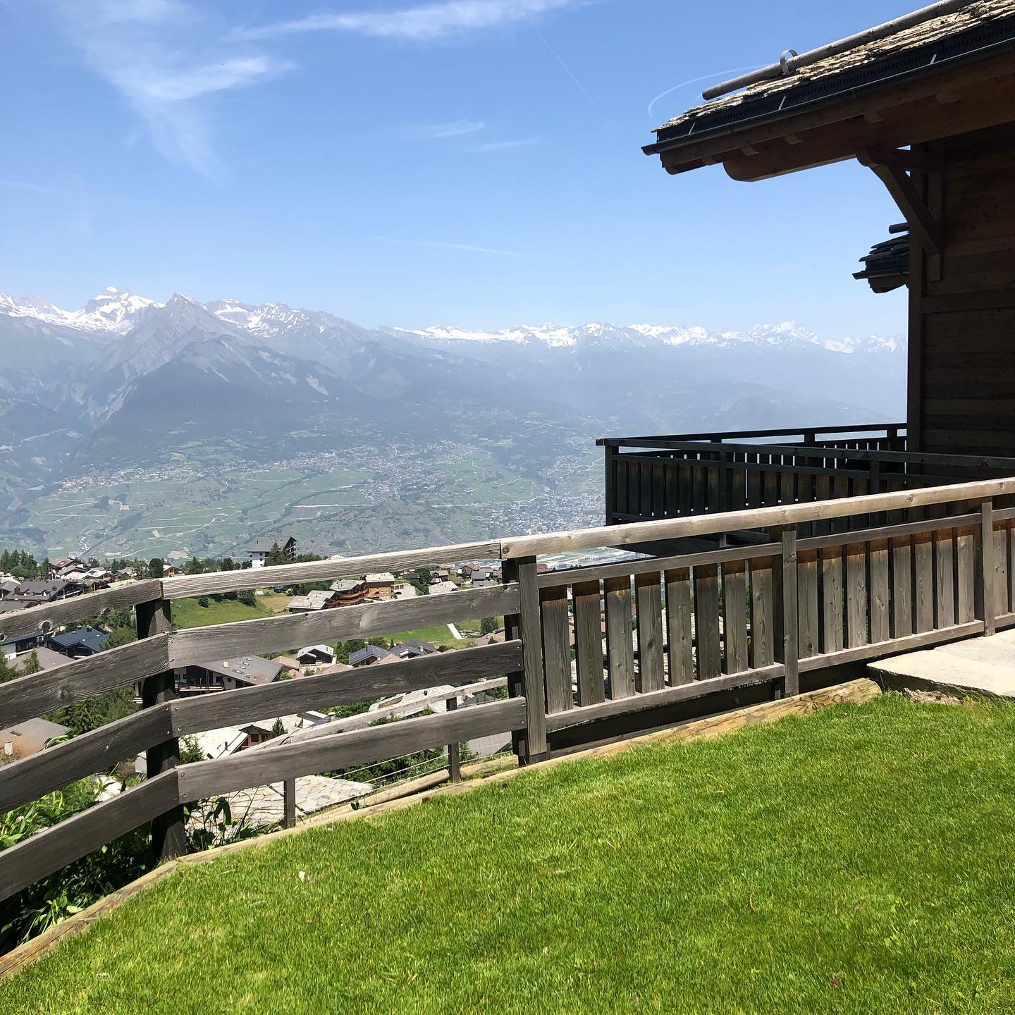 What a view from this clients house. #gardening #landscaping #nendaz #garden #lawncare #view #chalet